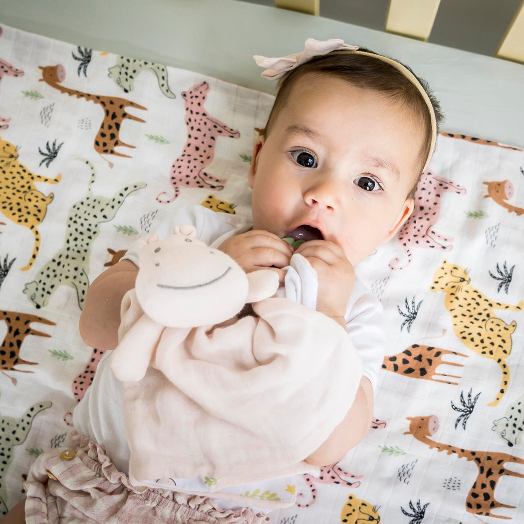 Hippo Comforter With Rubber Teether Tikiri Toys   