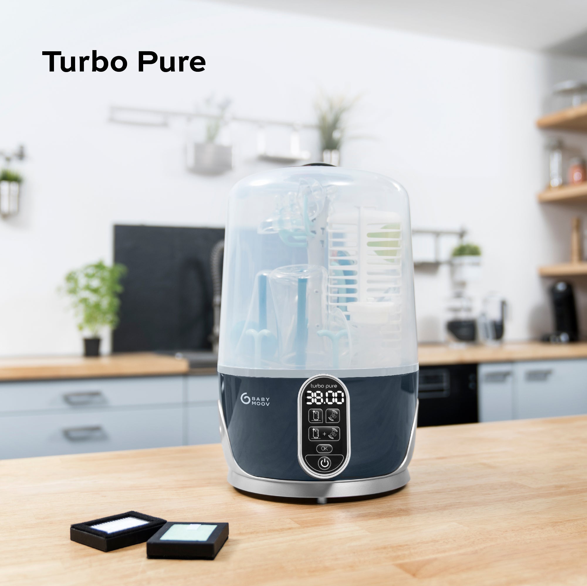 Turbo Pure 3-in-1 Steriliser, Dryer & Purified Bottle Storage Babymoov   