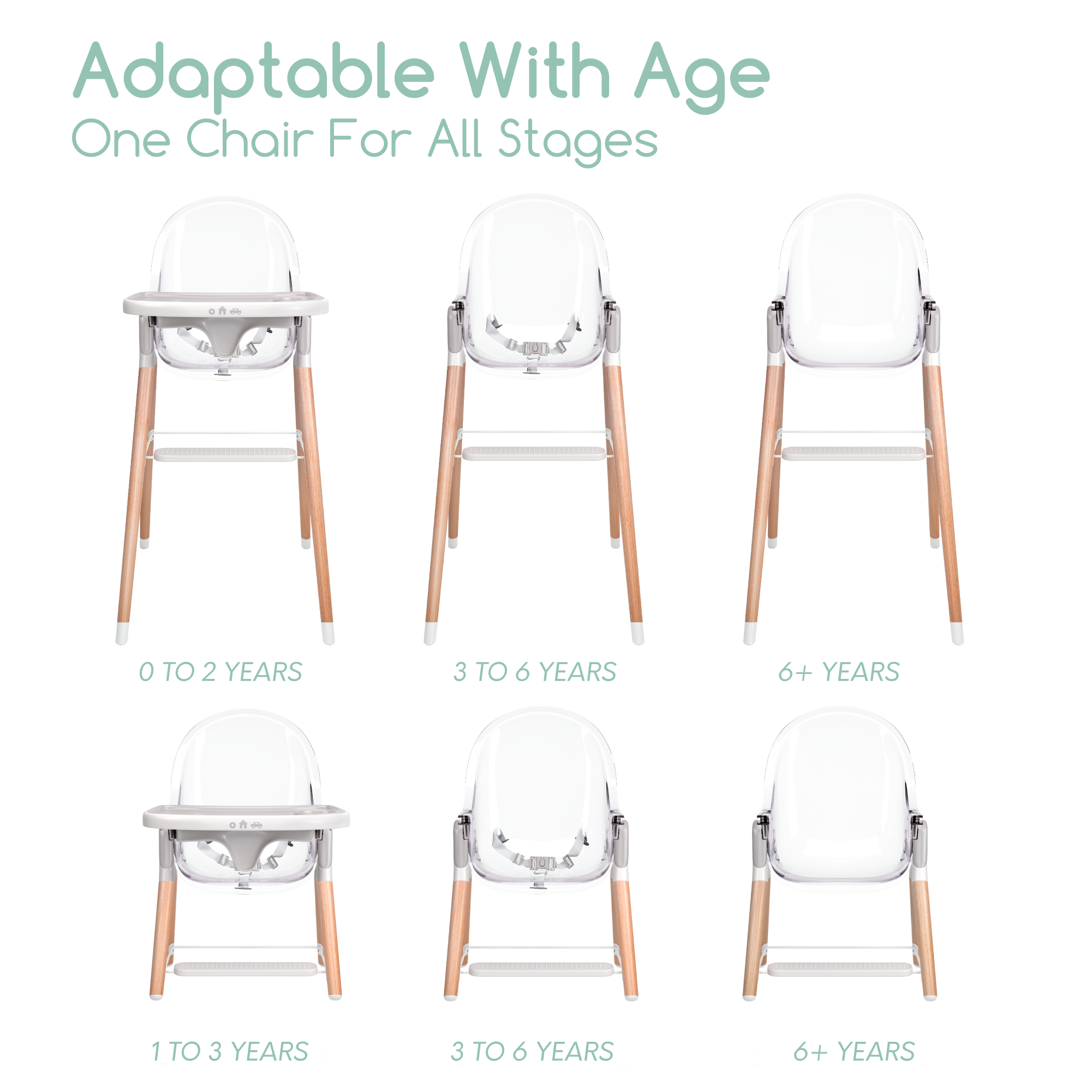 Children of Design 6 in 1 Classic High Chair Children of Design   