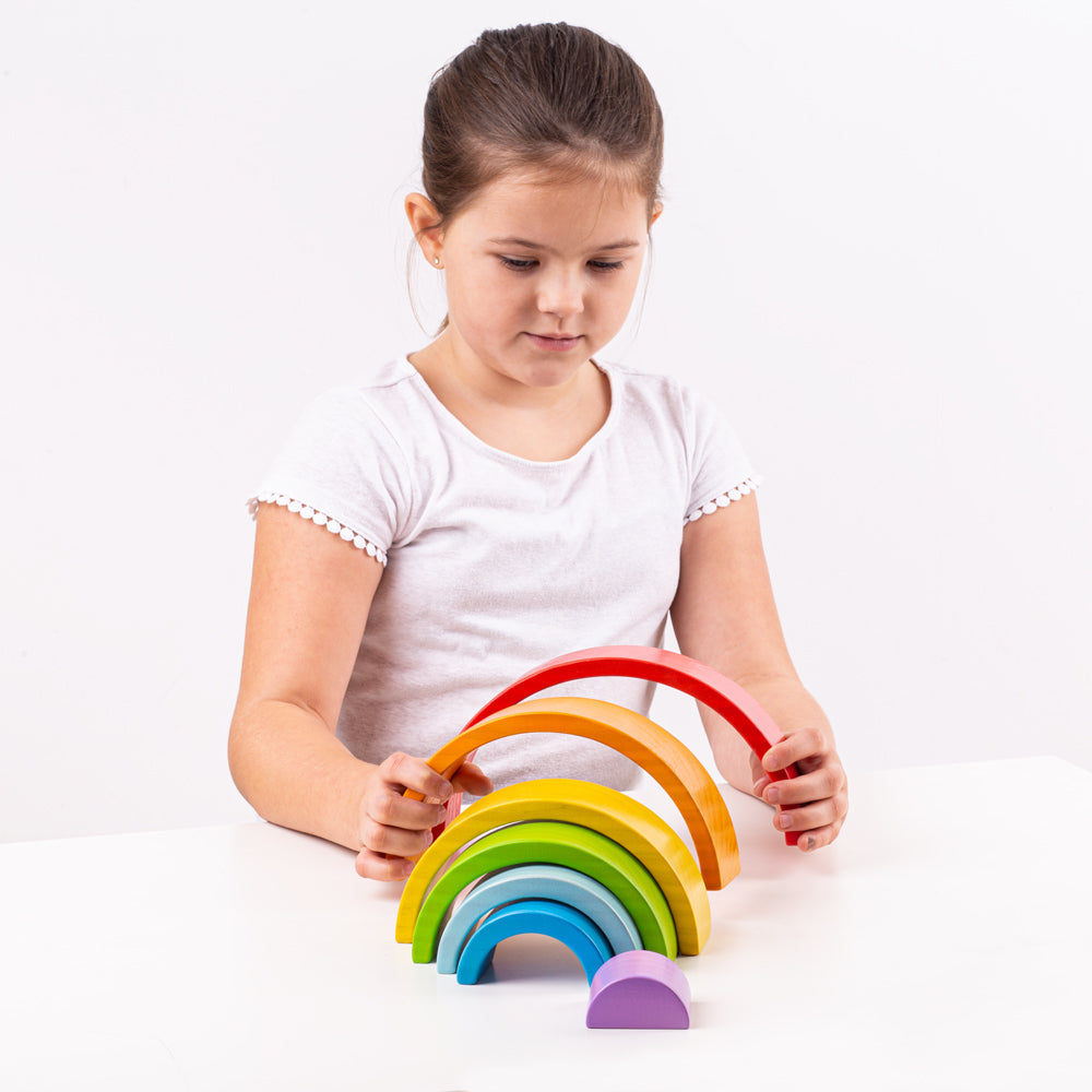 Wooden Stacking Rainbow - Small Bigjigs Toys   