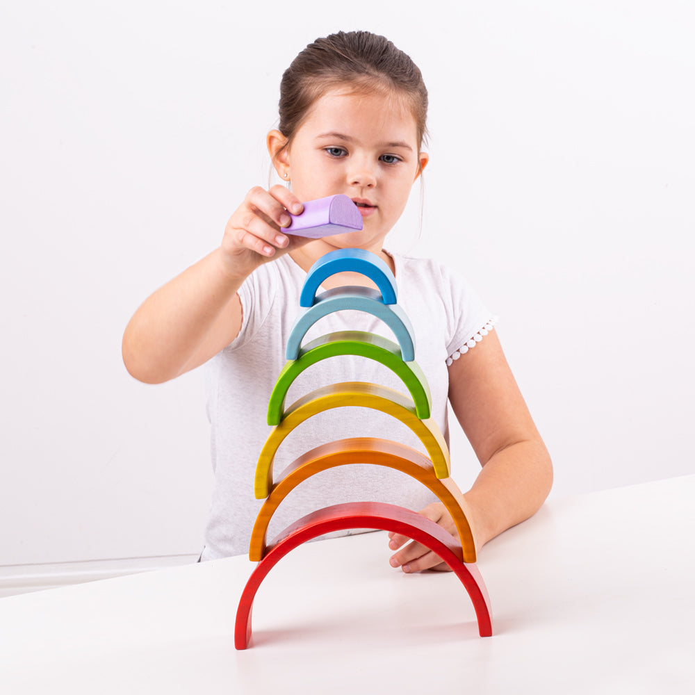 Wooden Stacking Rainbow - Small Bigjigs Toys   