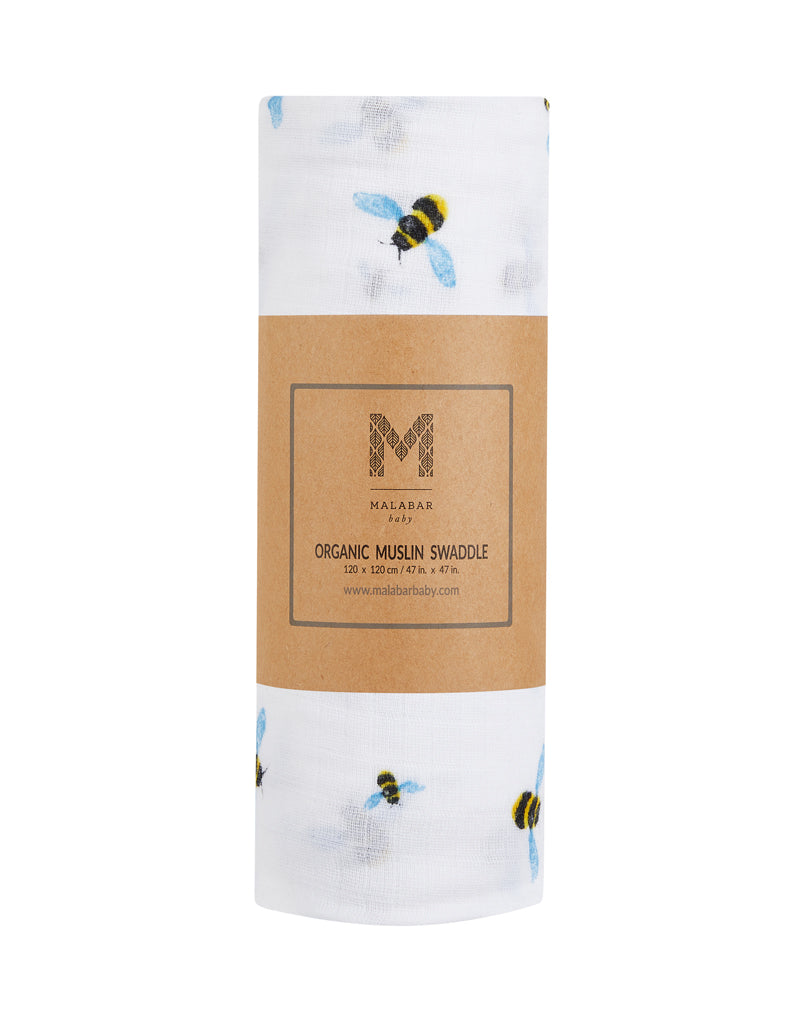 Organic Swaddle - Bee Malabar Baby   