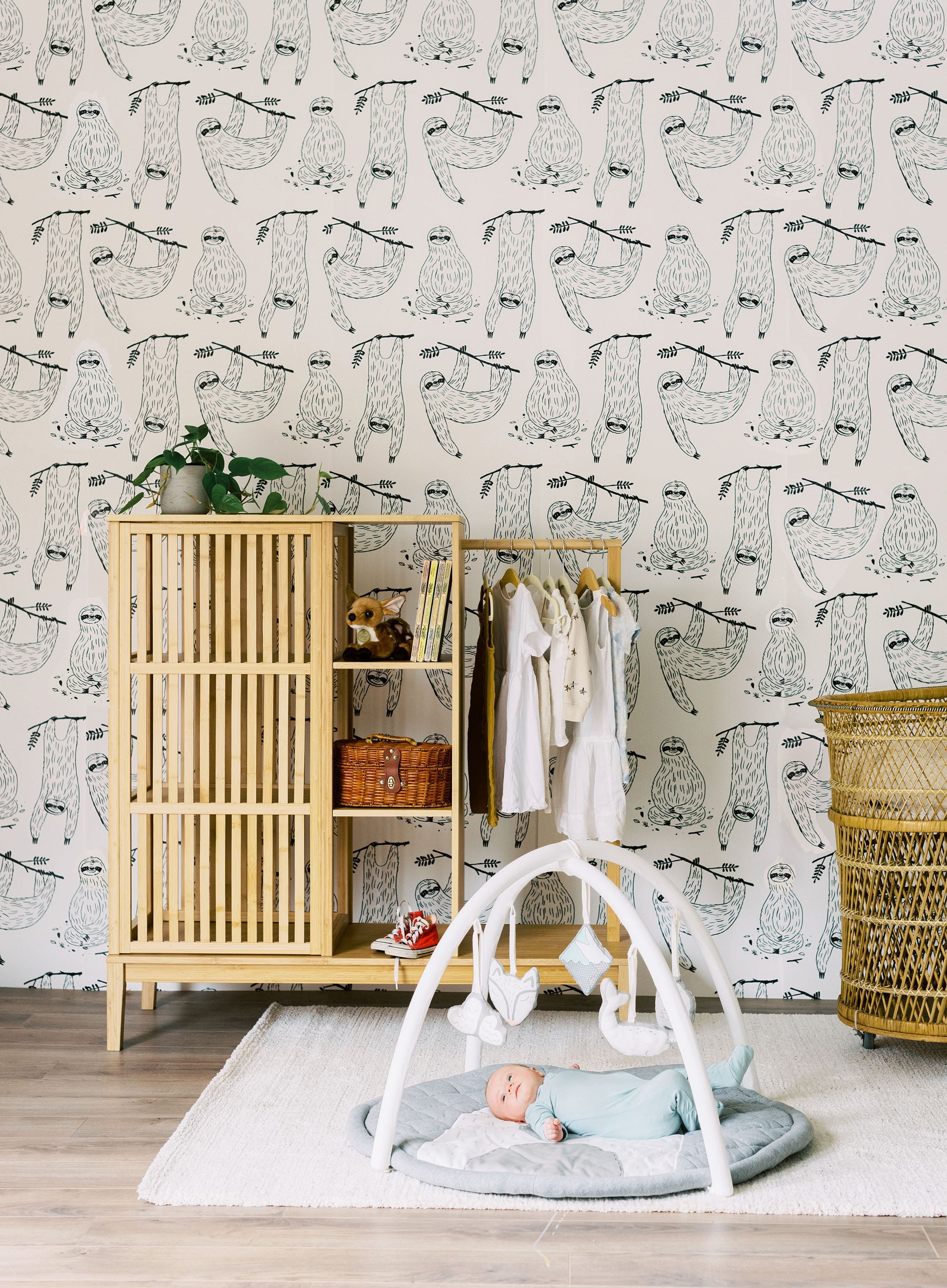 Mr. Sloth Wallpaper Anewall Wallpaper Traditional - 25"W x 108"H 