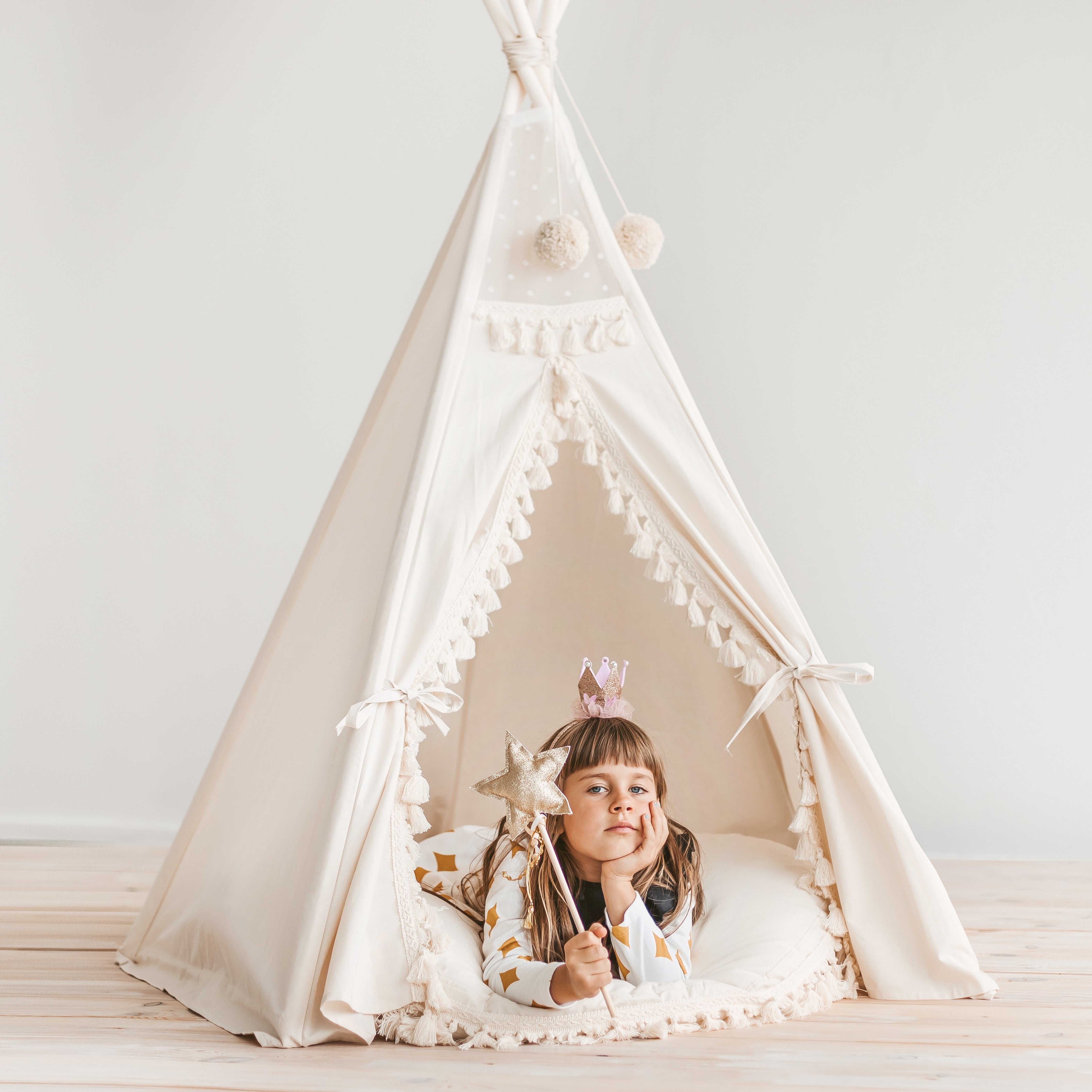 MINICAMP Boho Kids Teepee With Tassels minicamp   