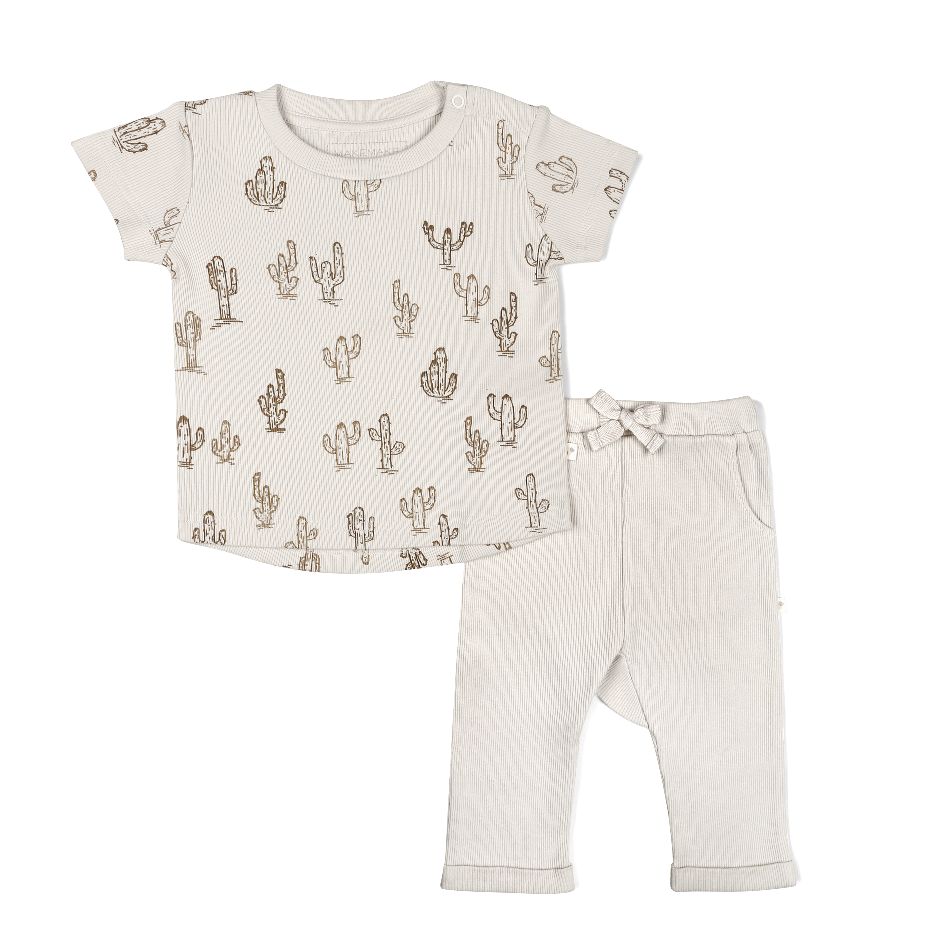 Organic Toddler T-Shirt & Pant Set - Cactus Makemake Organics   