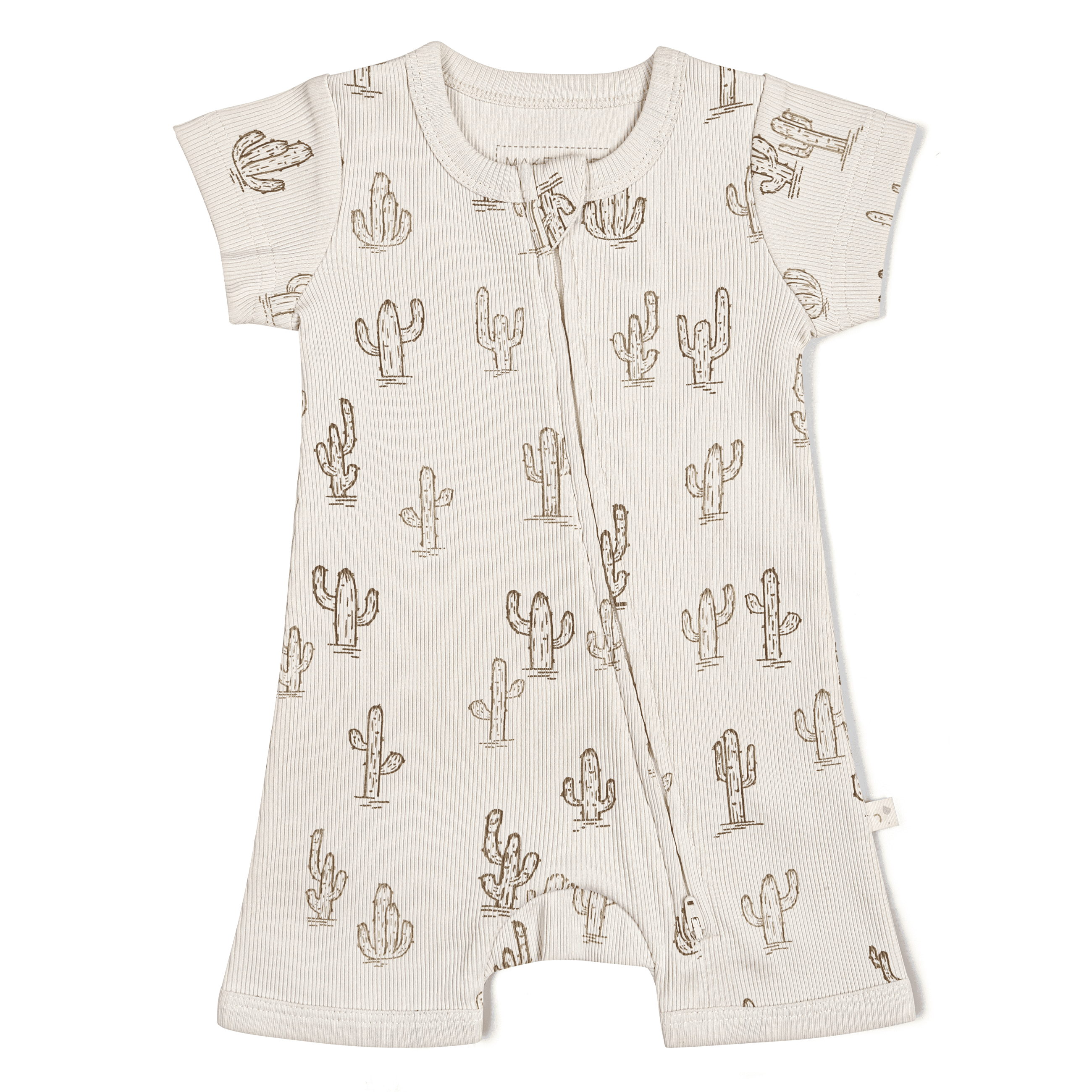 Organic Baby Short Zip Romper - Cactus Makemake Organics   