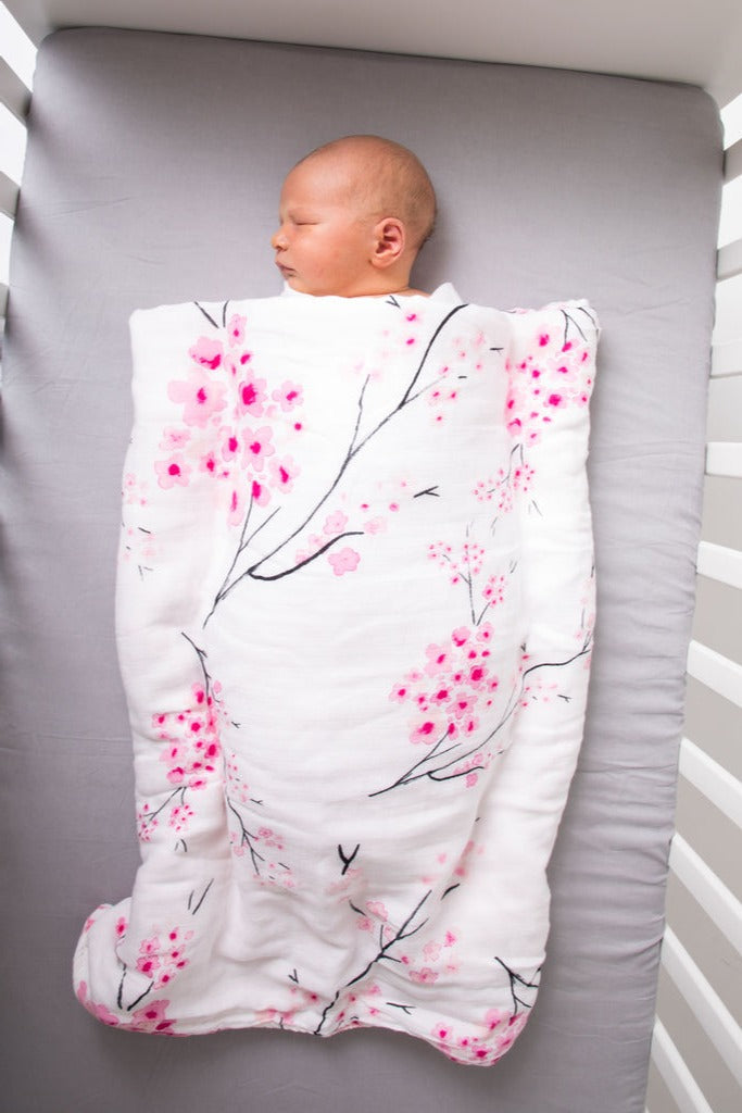 Organic Swaddle - Cherry Blossom Malabar Baby   