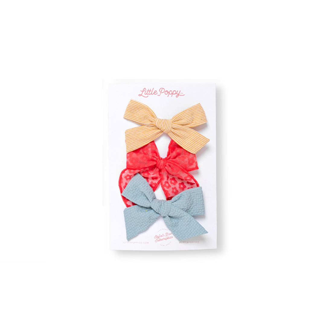 The Dahlia Bow Clip Set Little Poppy Co. Original  