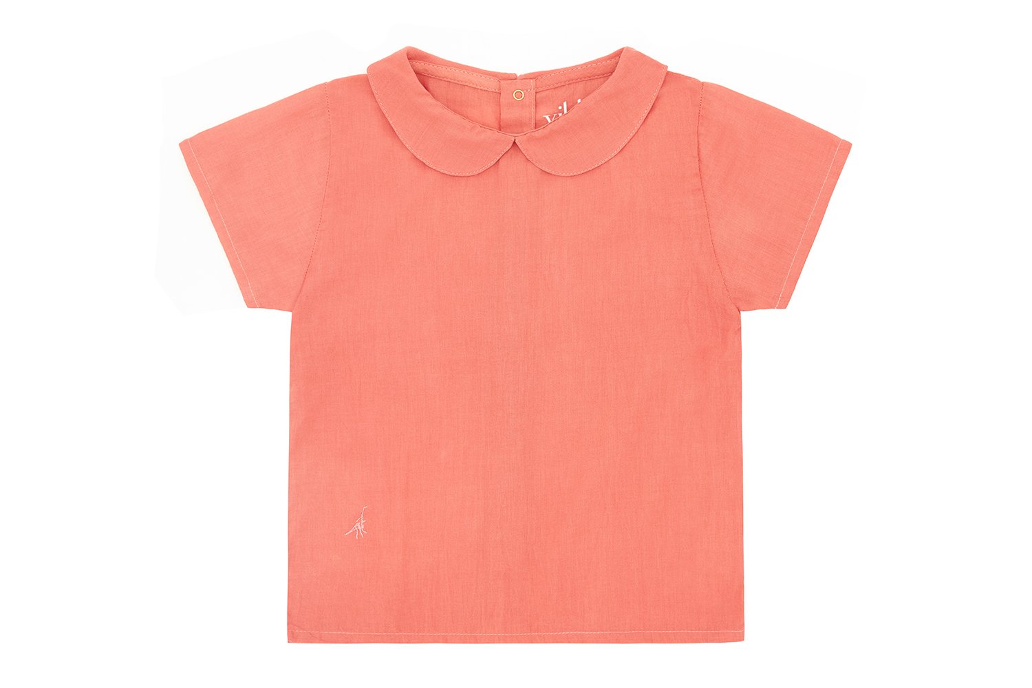 Organic Cotton Woven Collared Shirt Vild House of Little 0-6M Coral - Madder Plant Dye 