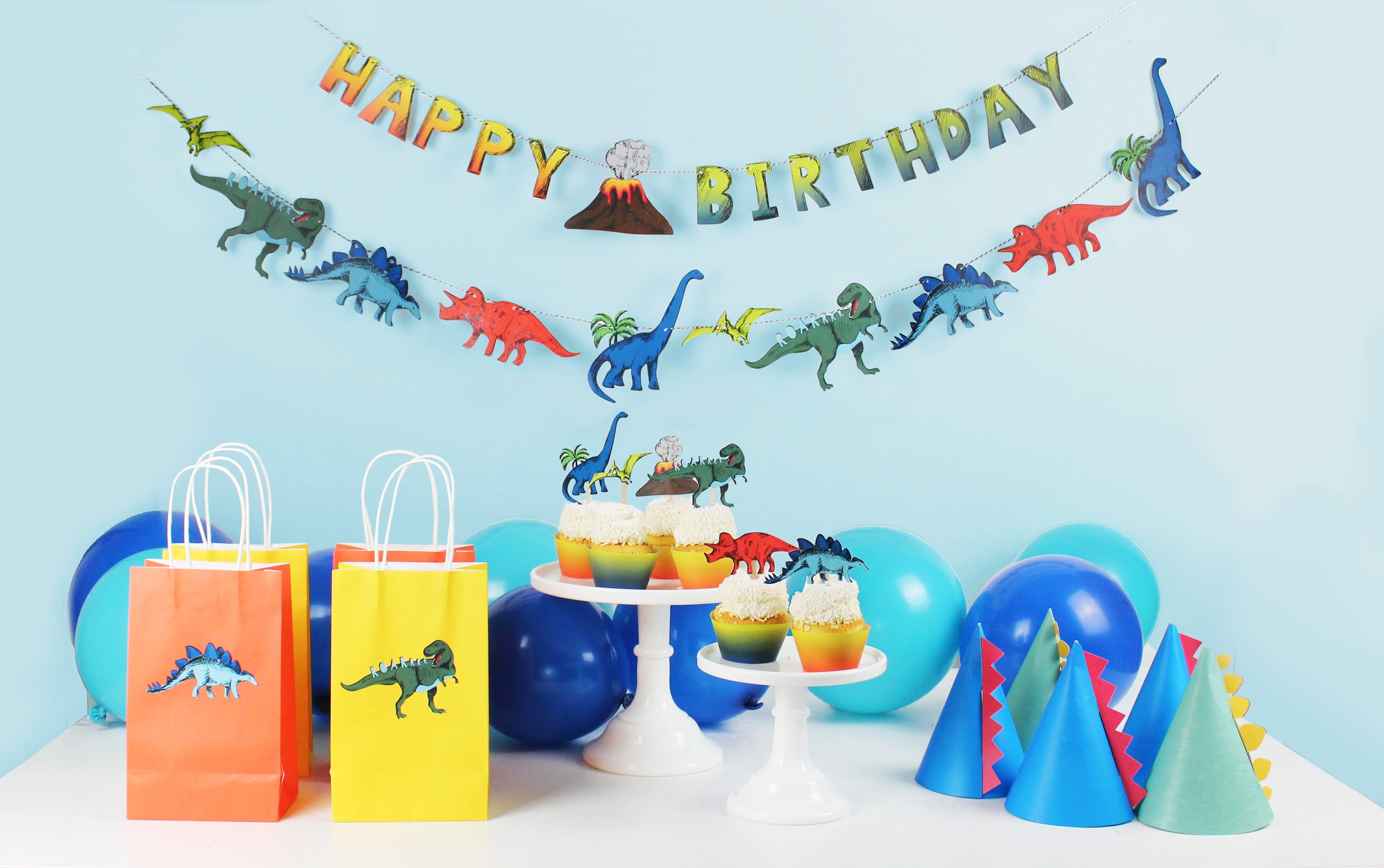 Dinosaur Birthday Party Decoration Kit, 12 Guests Merrilulu   