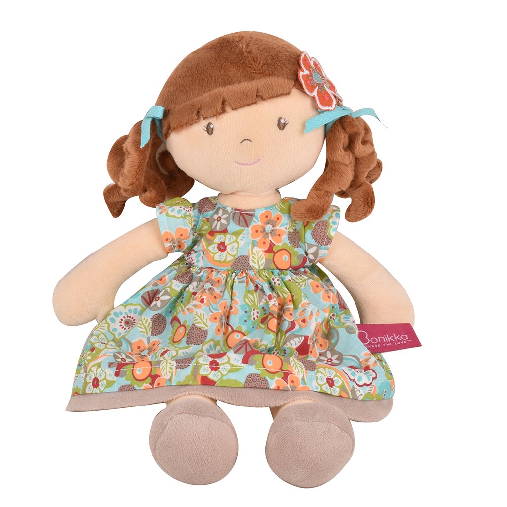 Summer  - Brunette Hair With Orange Floral Dress Tikiri Toys   