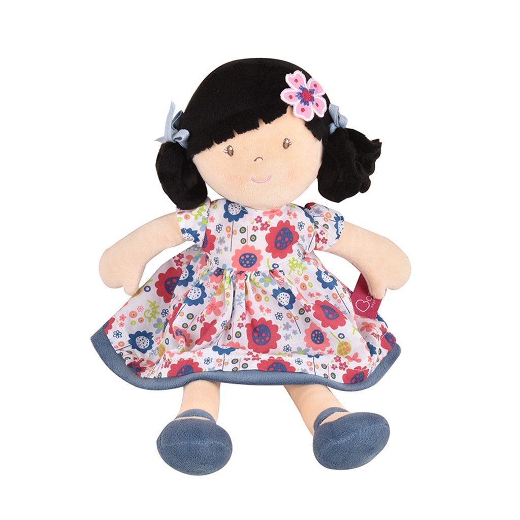 Lilac Black Hair With Blue Floral Dress Tikiri Toys   