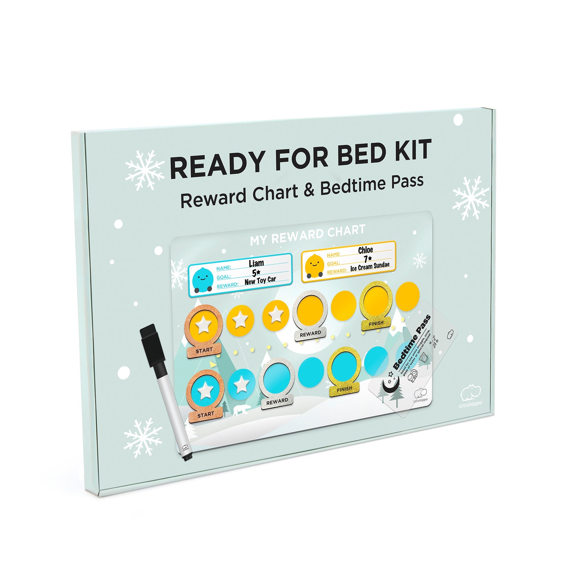 Ready for Bed Kit - Reward Chart and Bedtime Pass LittleHippo   