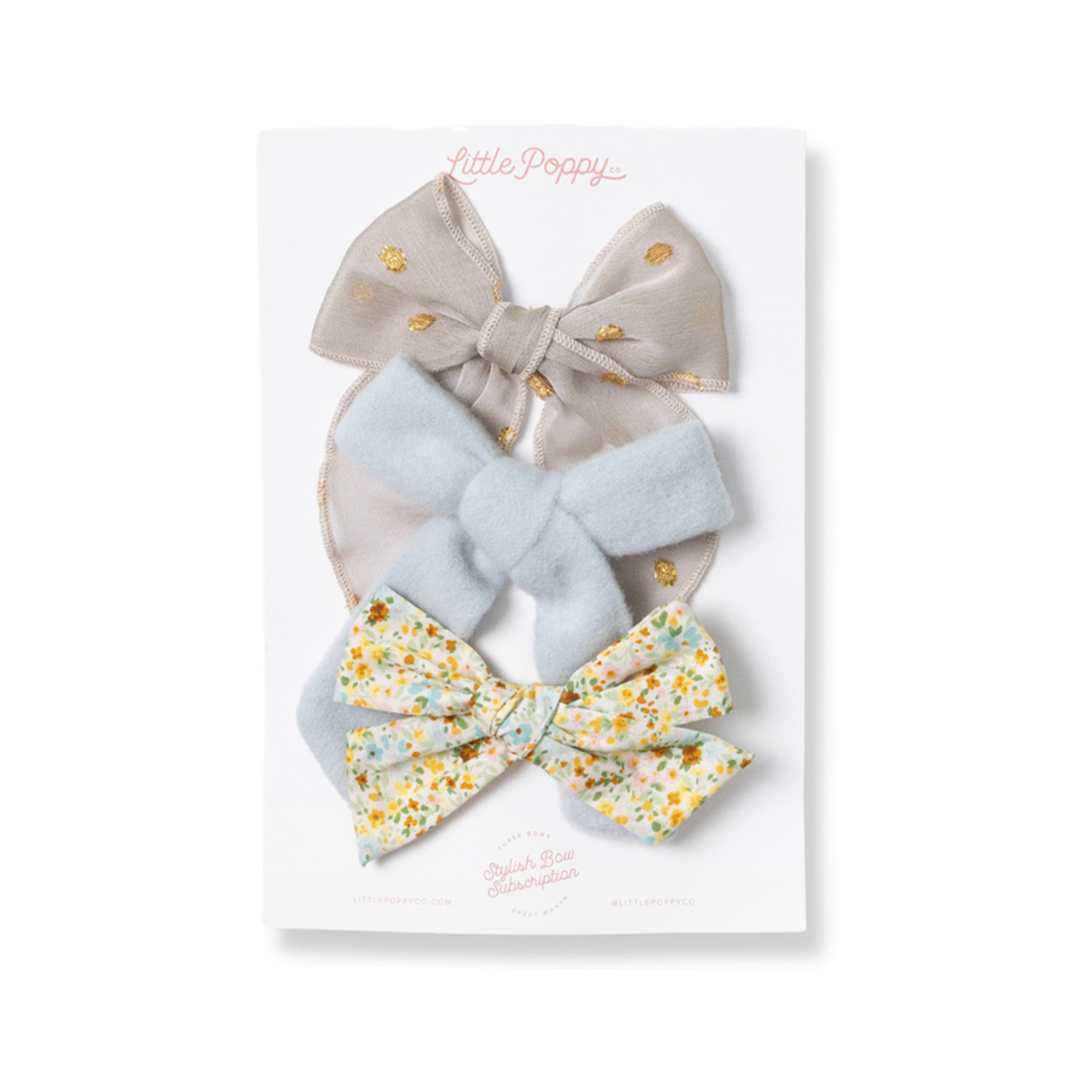 The Natasha Bow Clip Set Little Poppy Co. Oversized  