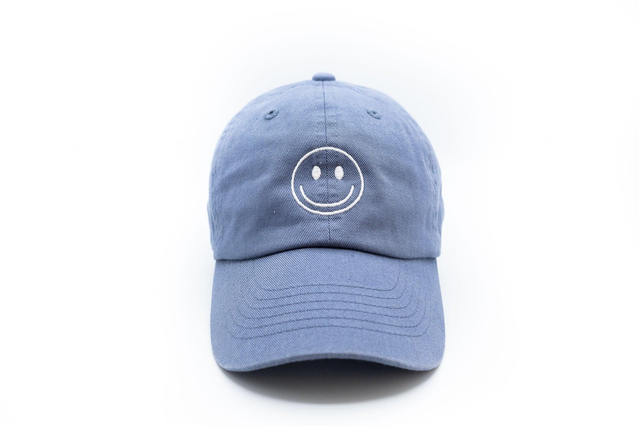 Dusty Blue Smiley Face Hat RTZ   