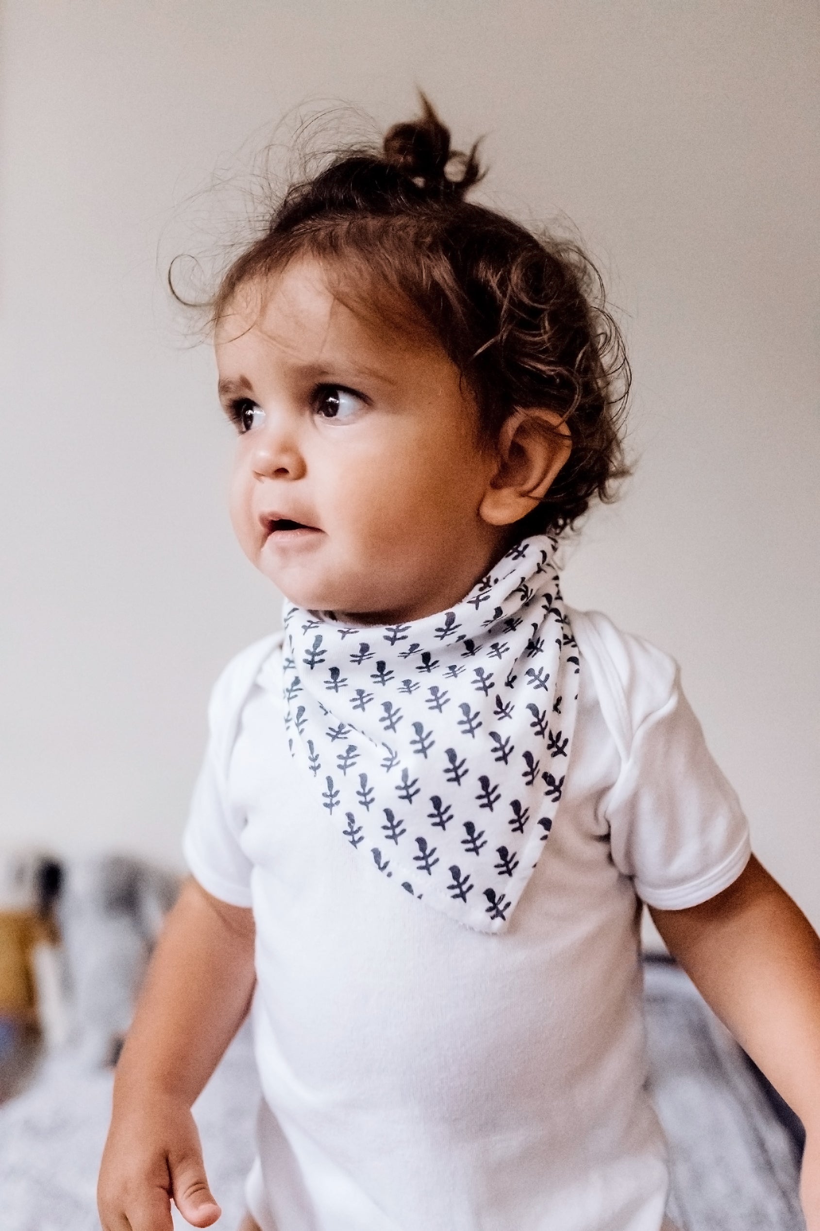 Organic Cotton Bandana Bib, Mitten, Hat Set - Fort Malabar Baby   