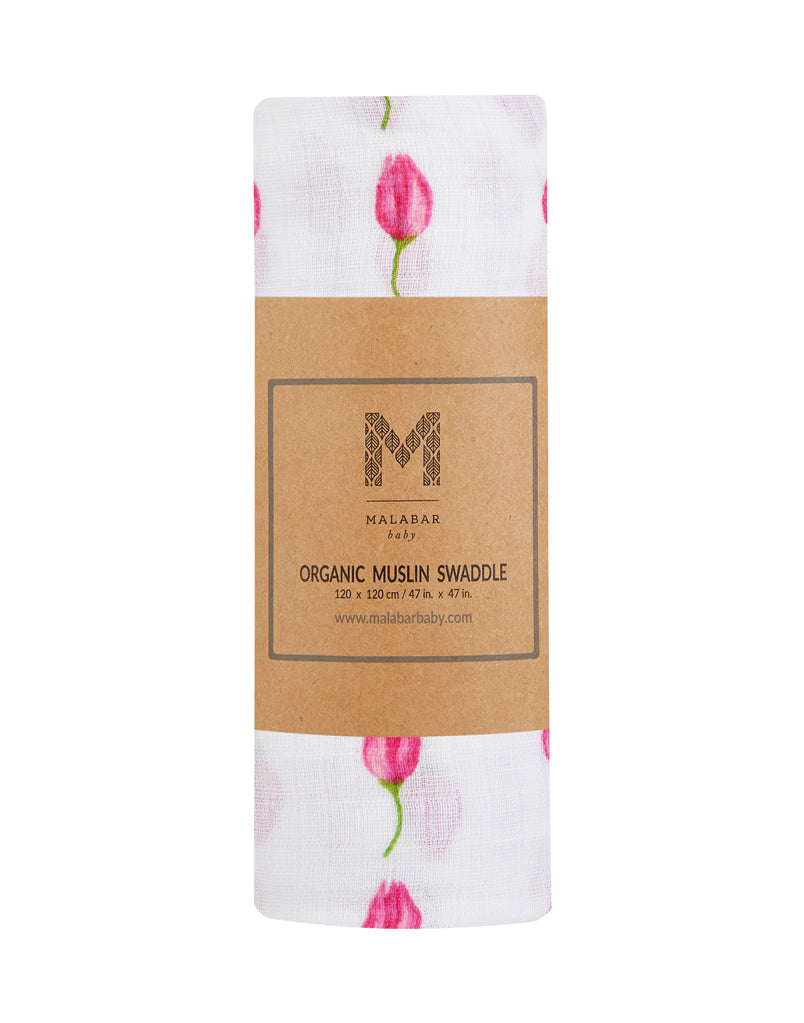 Organic Swaddle - Flower Bud Malabar Baby   