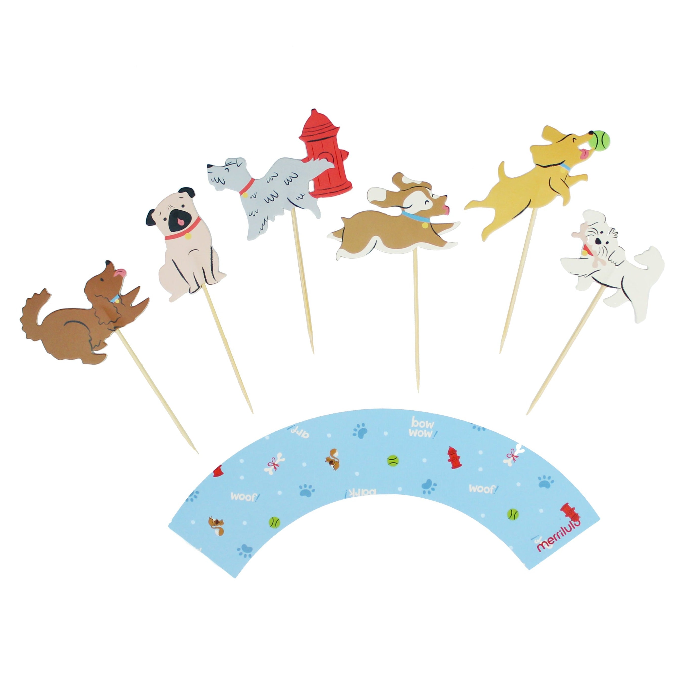 Dog Party Cupcake Topper & Wrappers, 12 Ct Merrilulu   