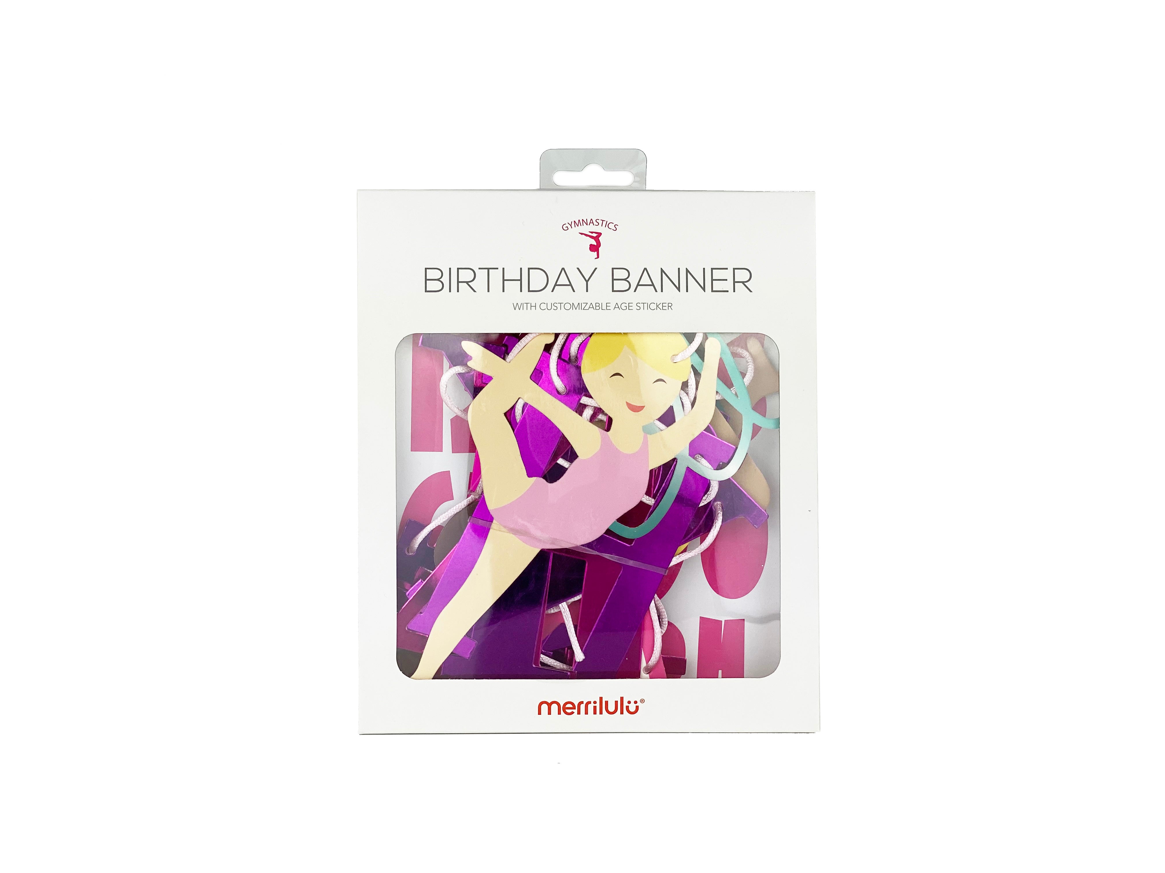 Gymnastics Happy Birthday Banner Merrilulu   