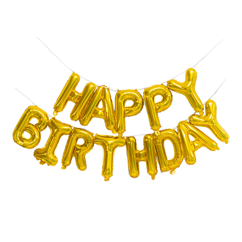 Happy Birthday Balloon Banner in Gold Merrilulu   