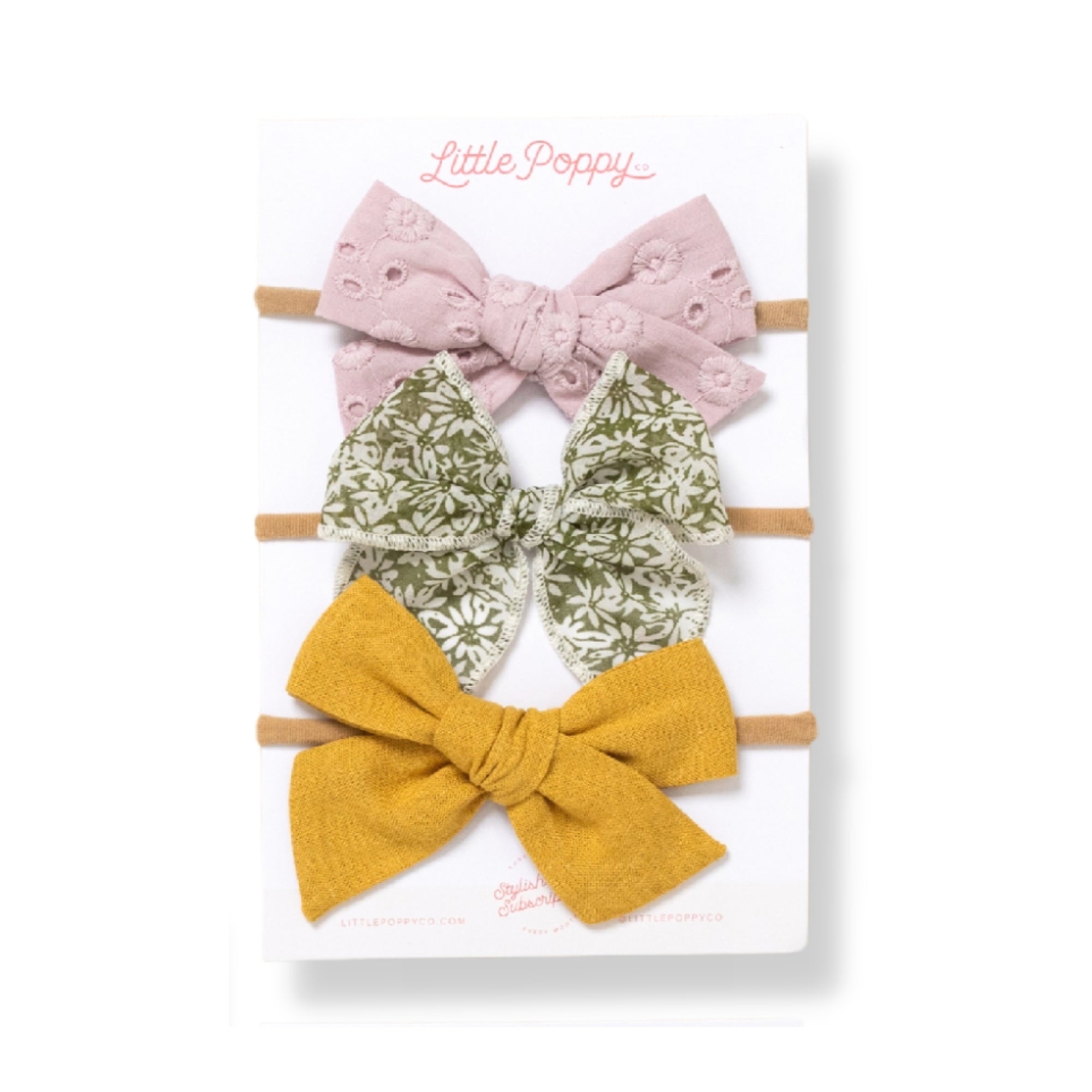 The Savannah Headband Bow Set Little Poppy Co. Original Tan 