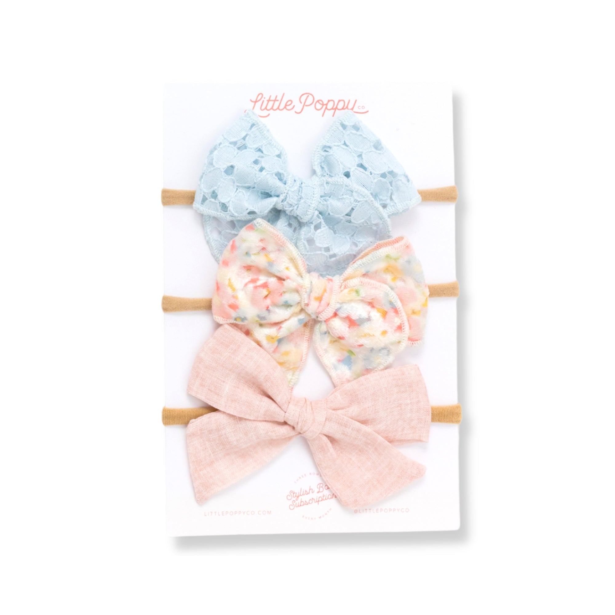 The Hannah Headband Bow Set Little Poppy Co. Original Tan 