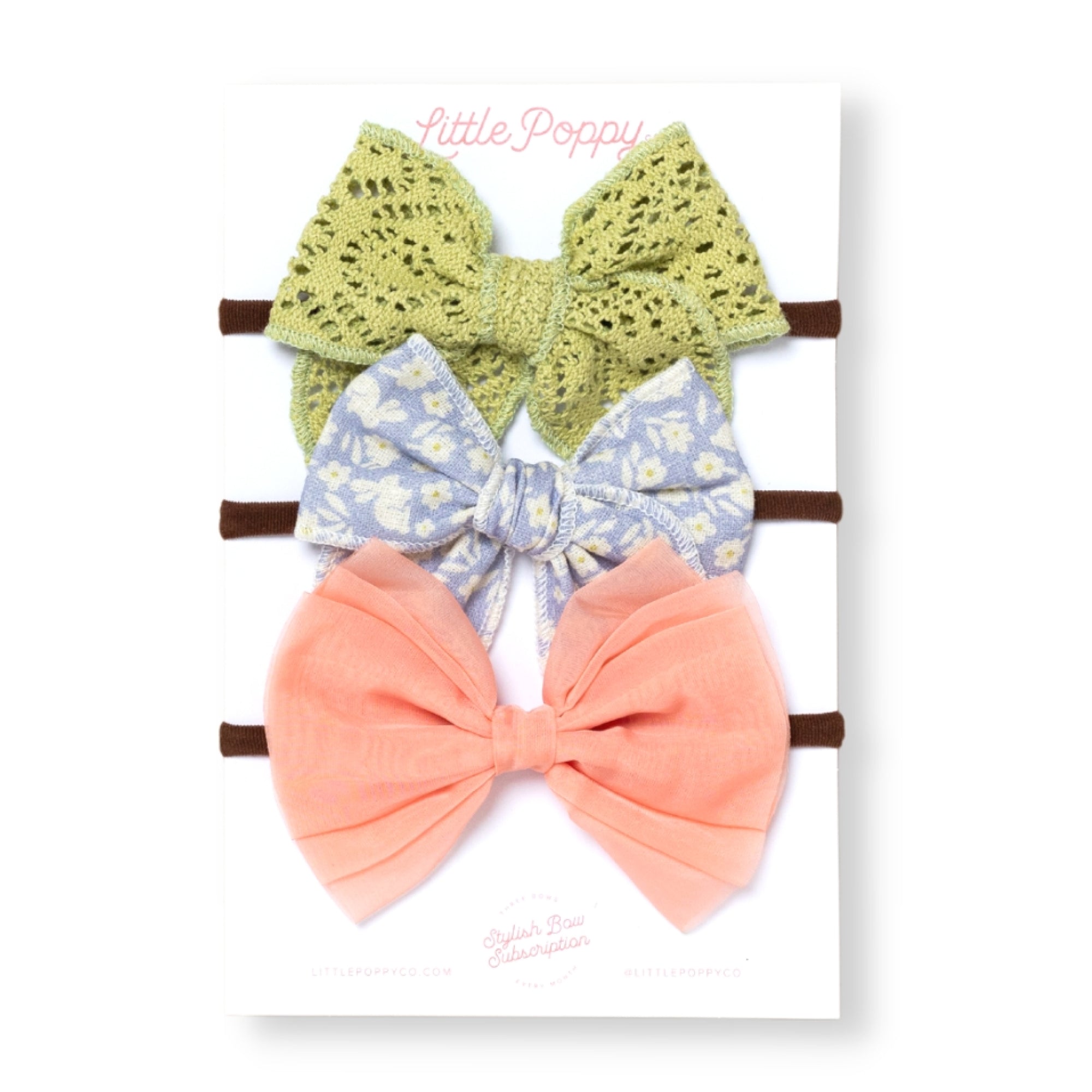 The Sydney Headband Bow Set Little Poppy Co. Original Brown 