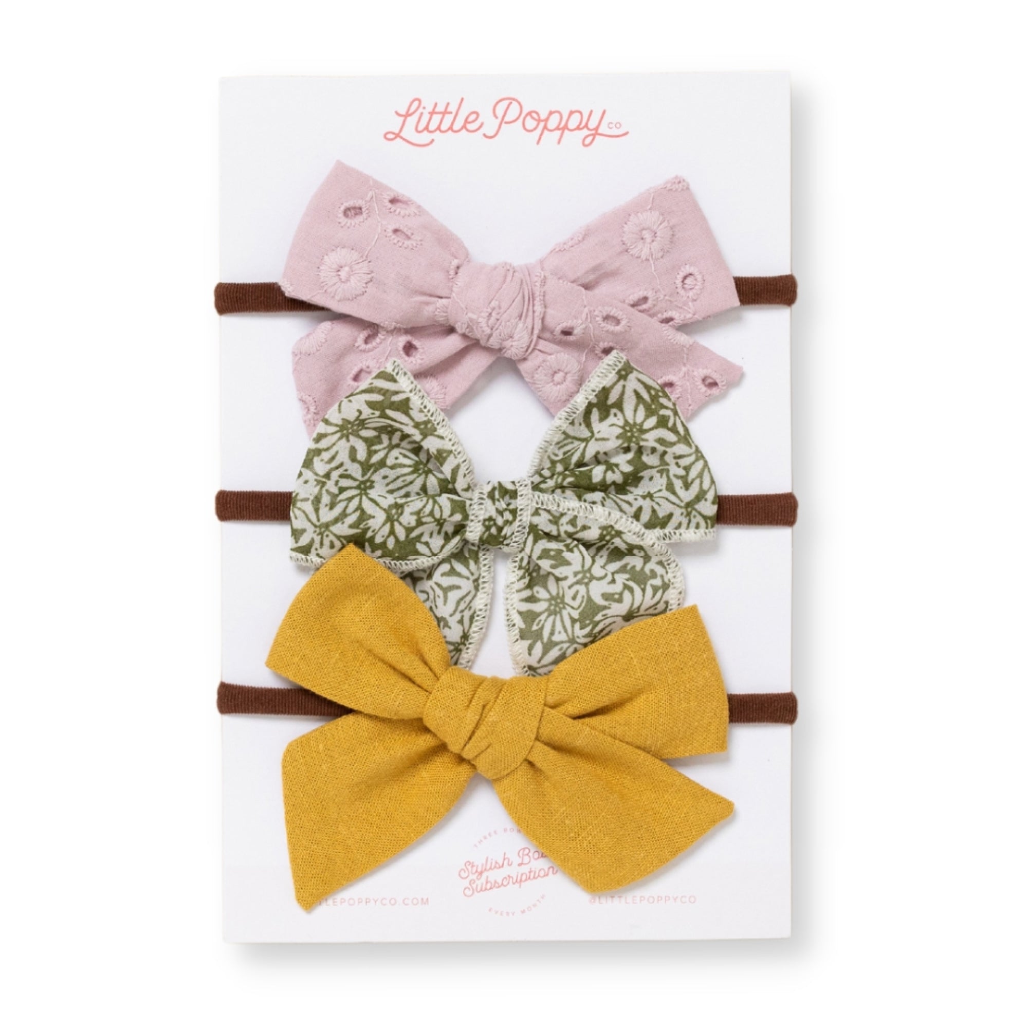 The Savannah Headband Bow Set Little Poppy Co. Original Brown 