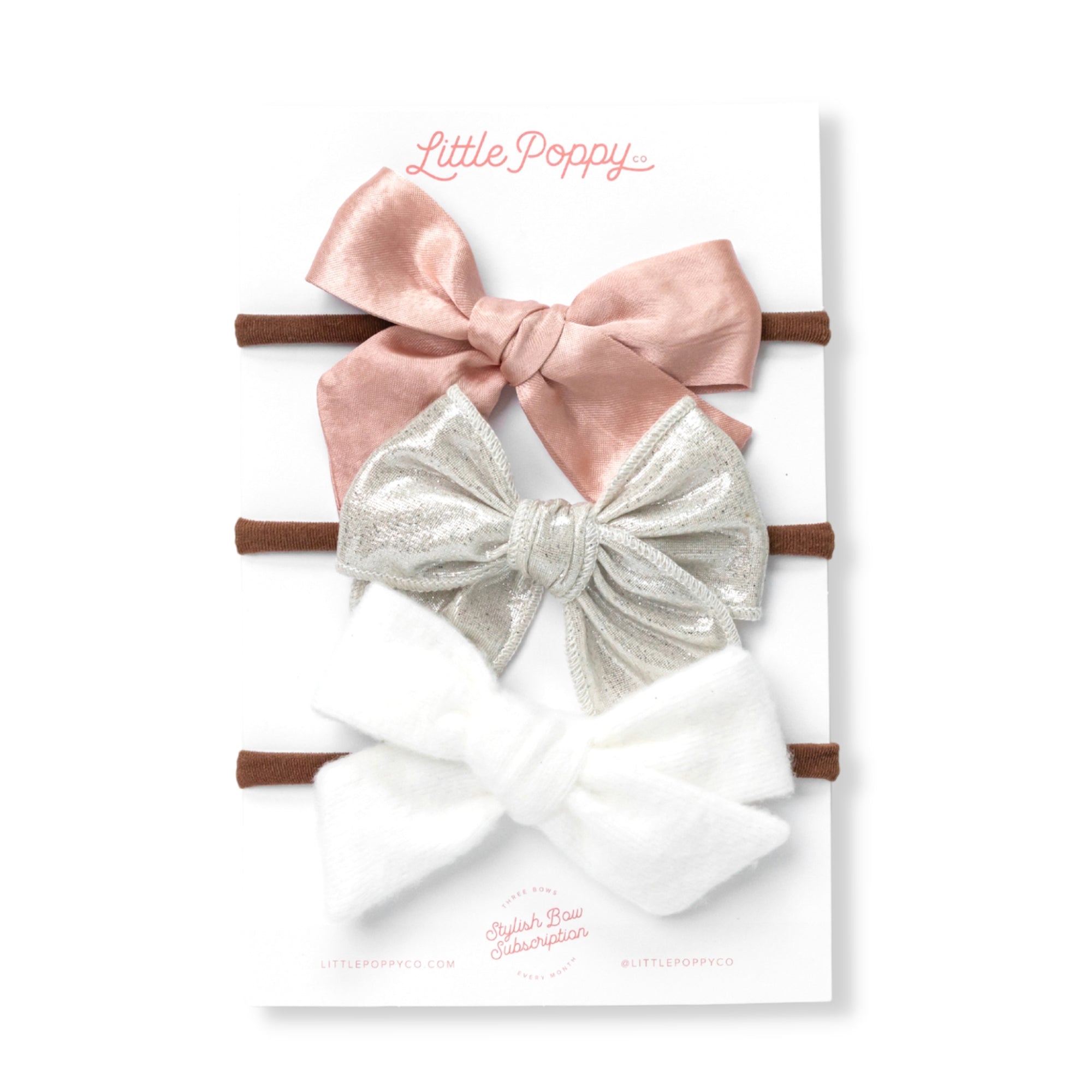 The Samantha Headband Bow Set Little Poppy Co. Original Brown 