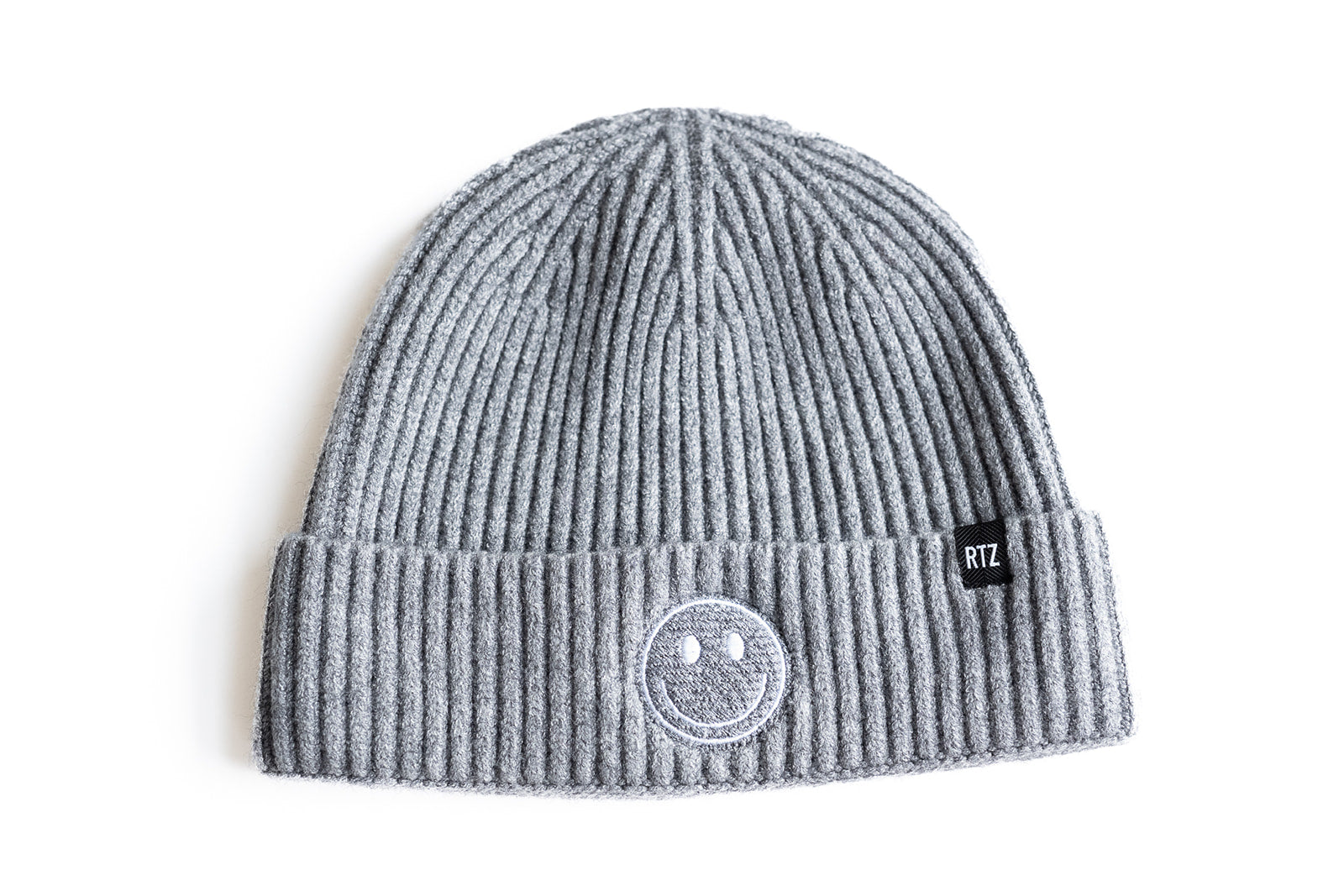 Heather Grey Smiley Beanie Rey to Z   