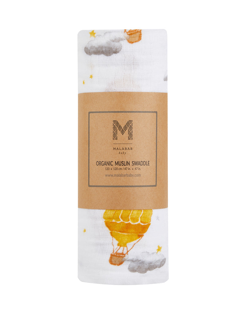 Organic Swaddle - Hot Air Balloon Malabar Baby   