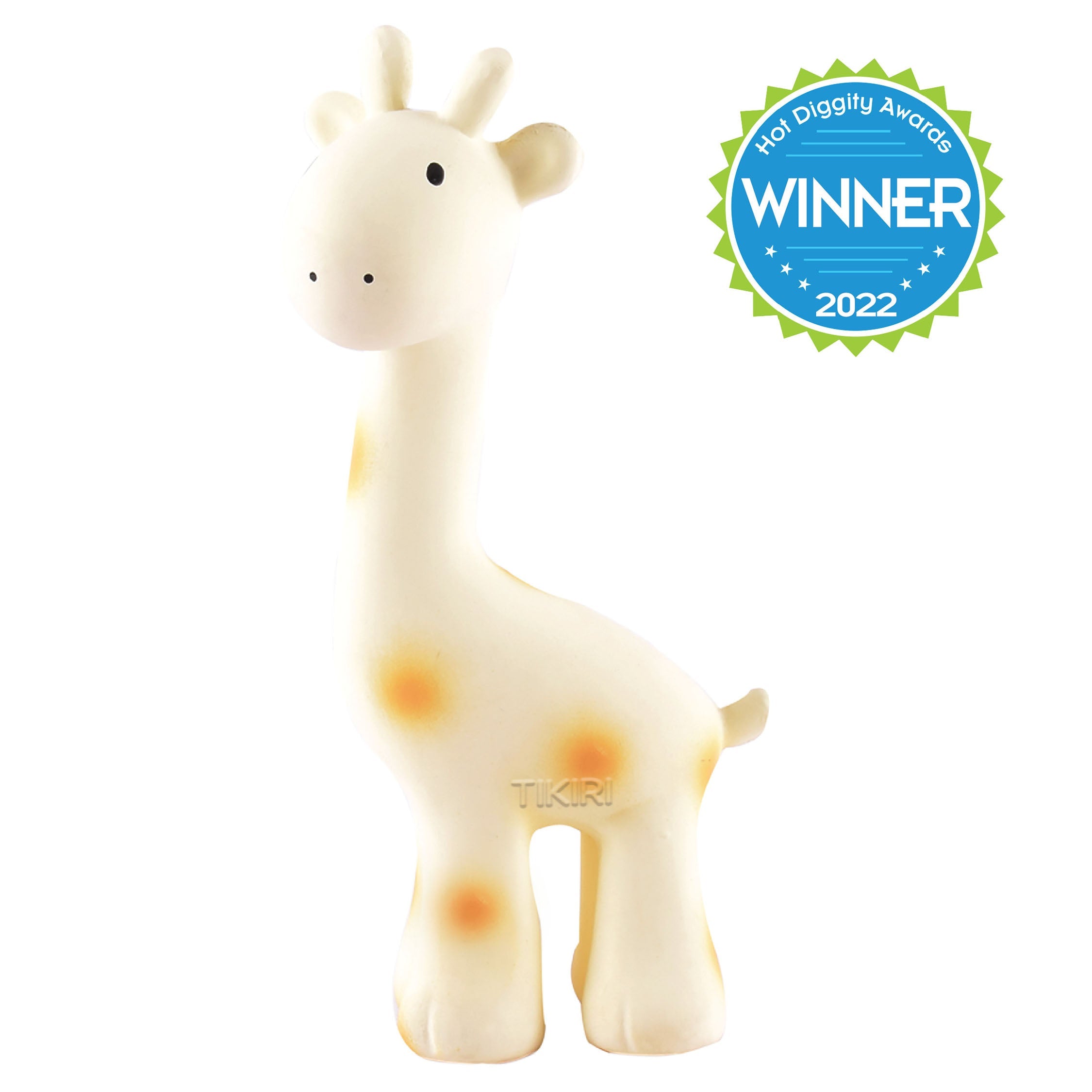 Giraffe Organic Natural Rubber Rattle, Teether & Bath Toy Tikiri Toys   