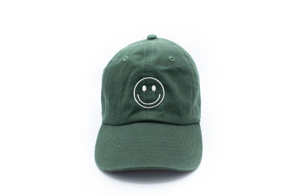 Hunter Green Smiley Face Hat Rey to Z   