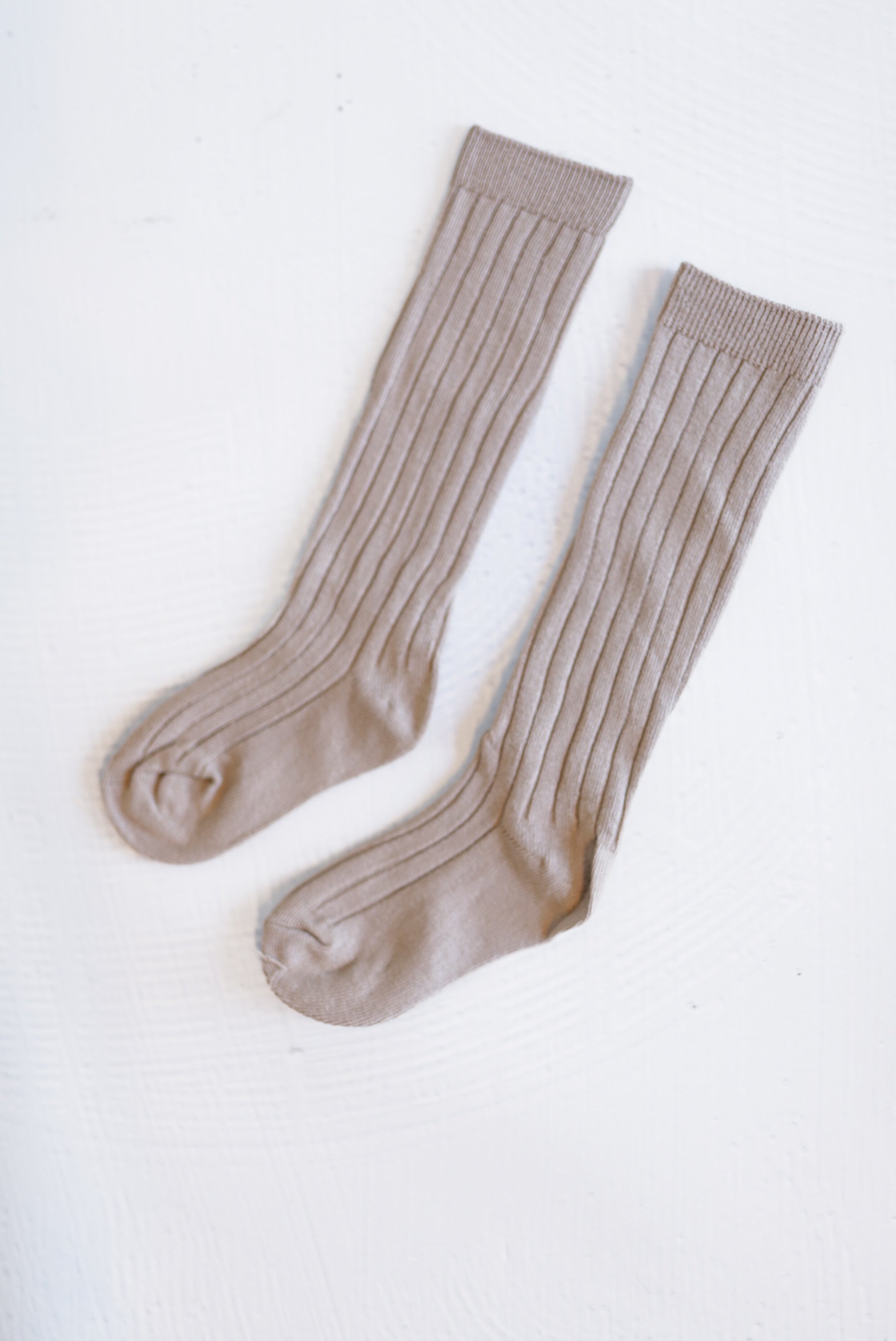 Knee High Kids Socks Polished Prints 1-3yr Beige 