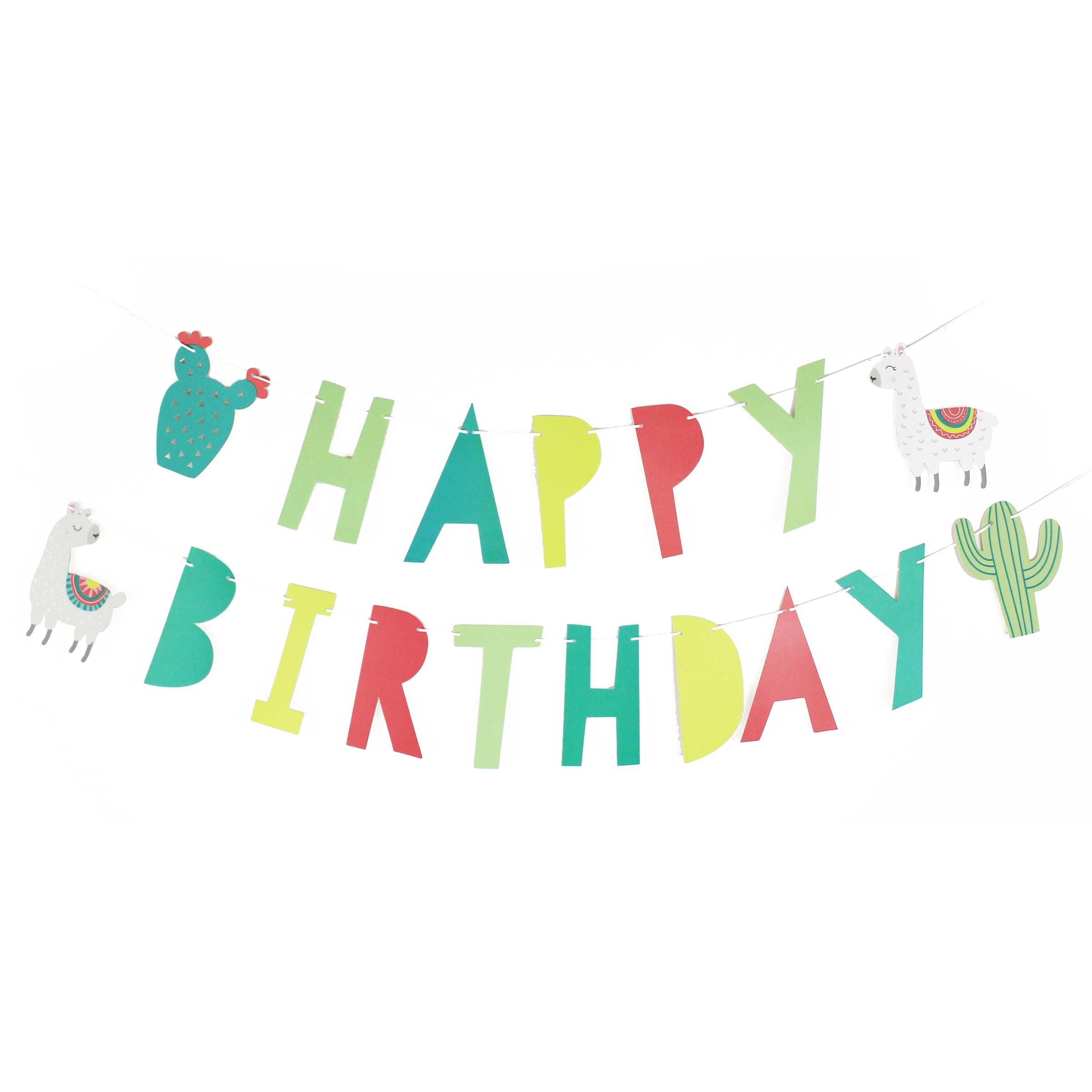 Llama and Cactus Birthday Banner Merrilulu   