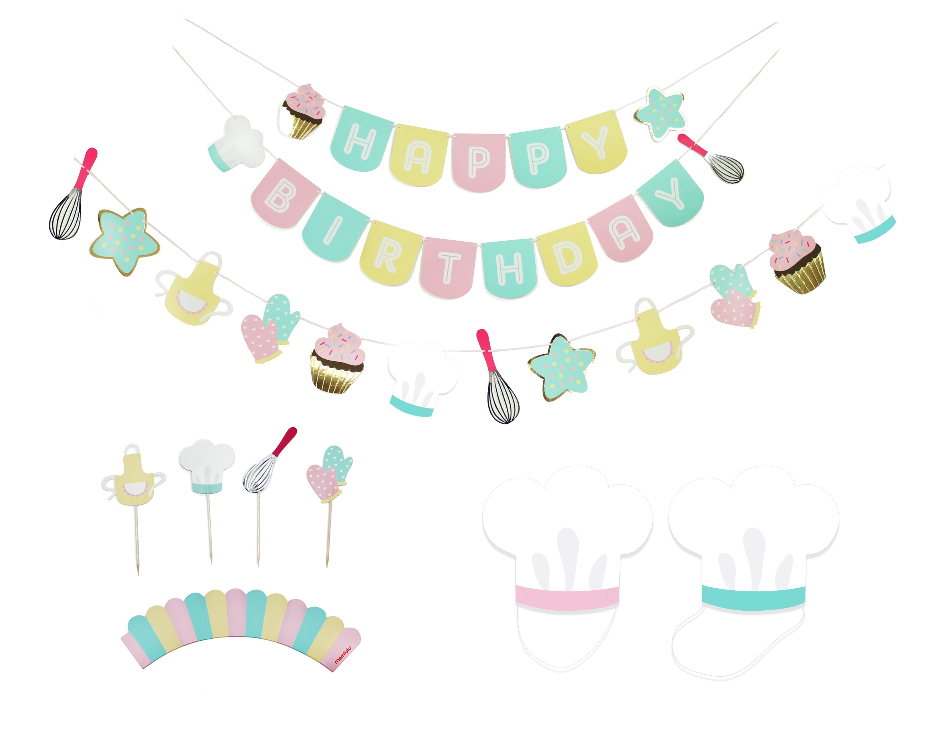 Little Bakers Party - Birthday Party Decoration Kit - 12 Guests Merrilulu   