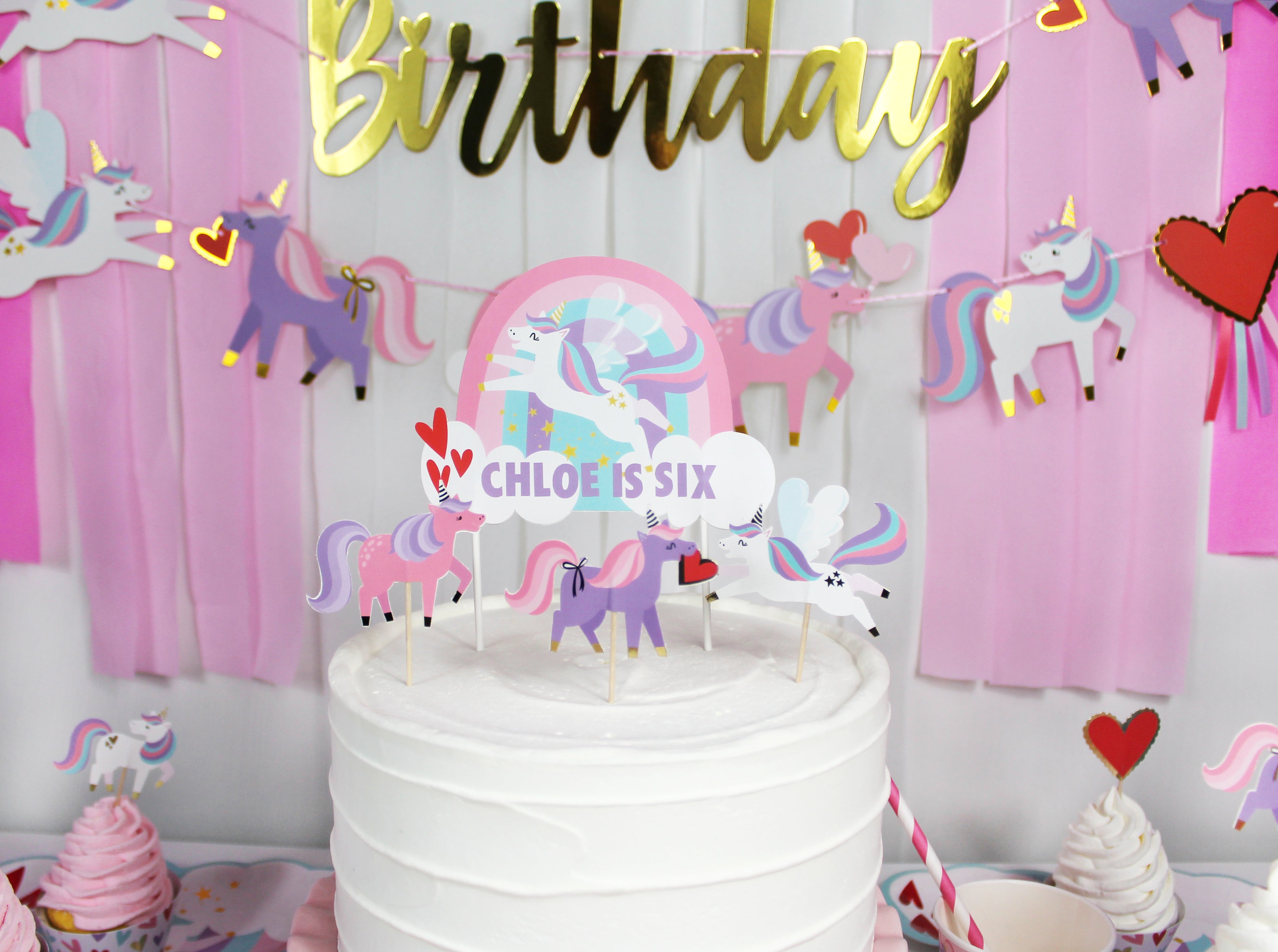 Love Is Magical Unicorn Cupcake Toppers & Wrappers, 12 Ct Merrilulu   