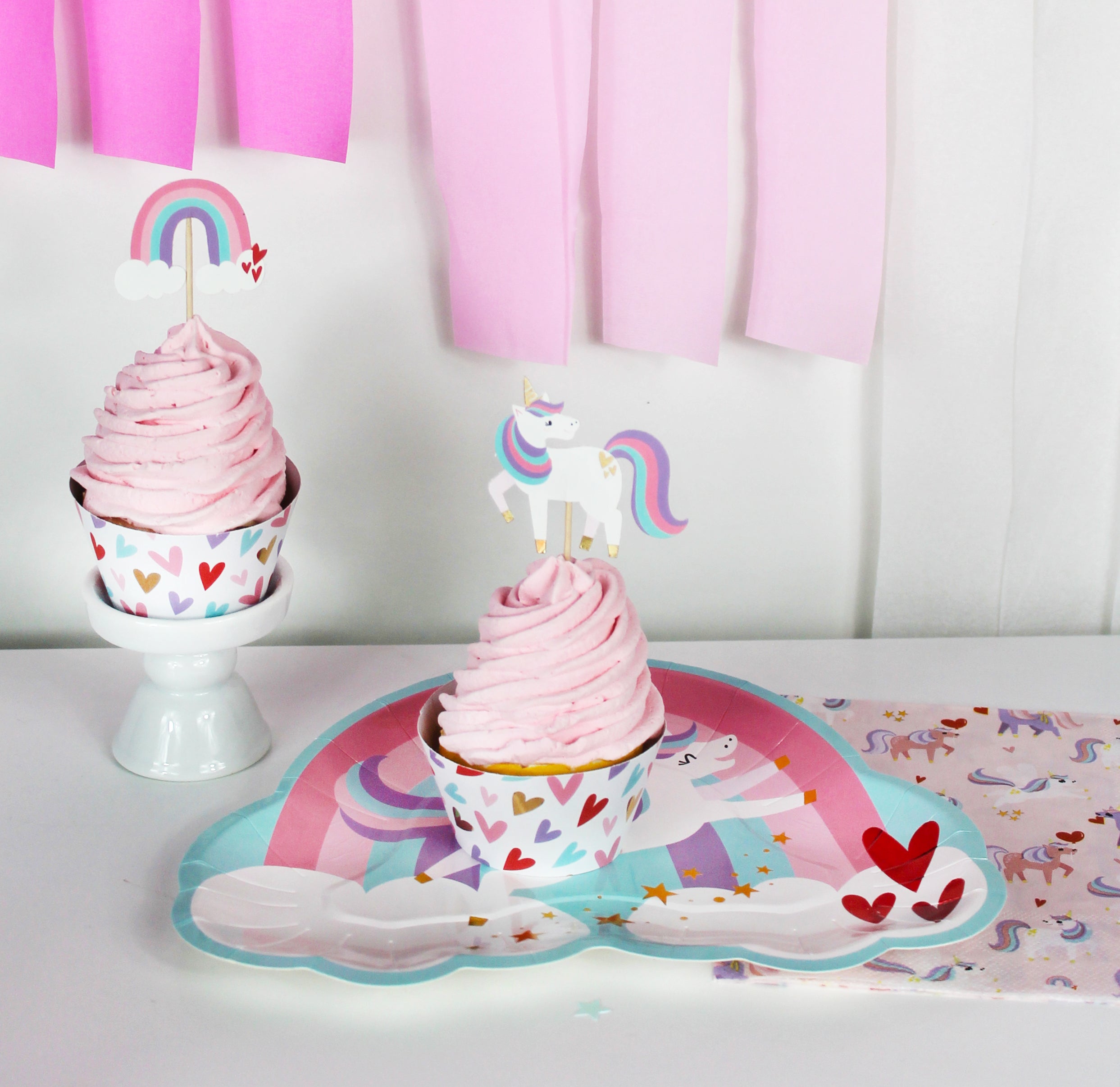 Love Is Magical Unicorn Cupcake Toppers & Wrappers, 12 Ct Merrilulu   