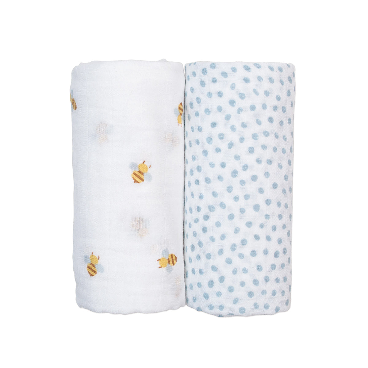 Cotton Swaddle 2 Pack Lulujo Bees & Dots  