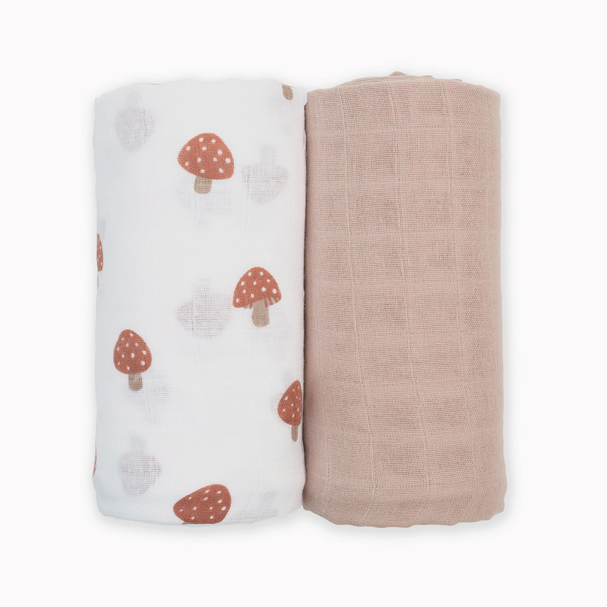 Cotton Swaddle 2 Pack Lulujo Mushroom & Sand  