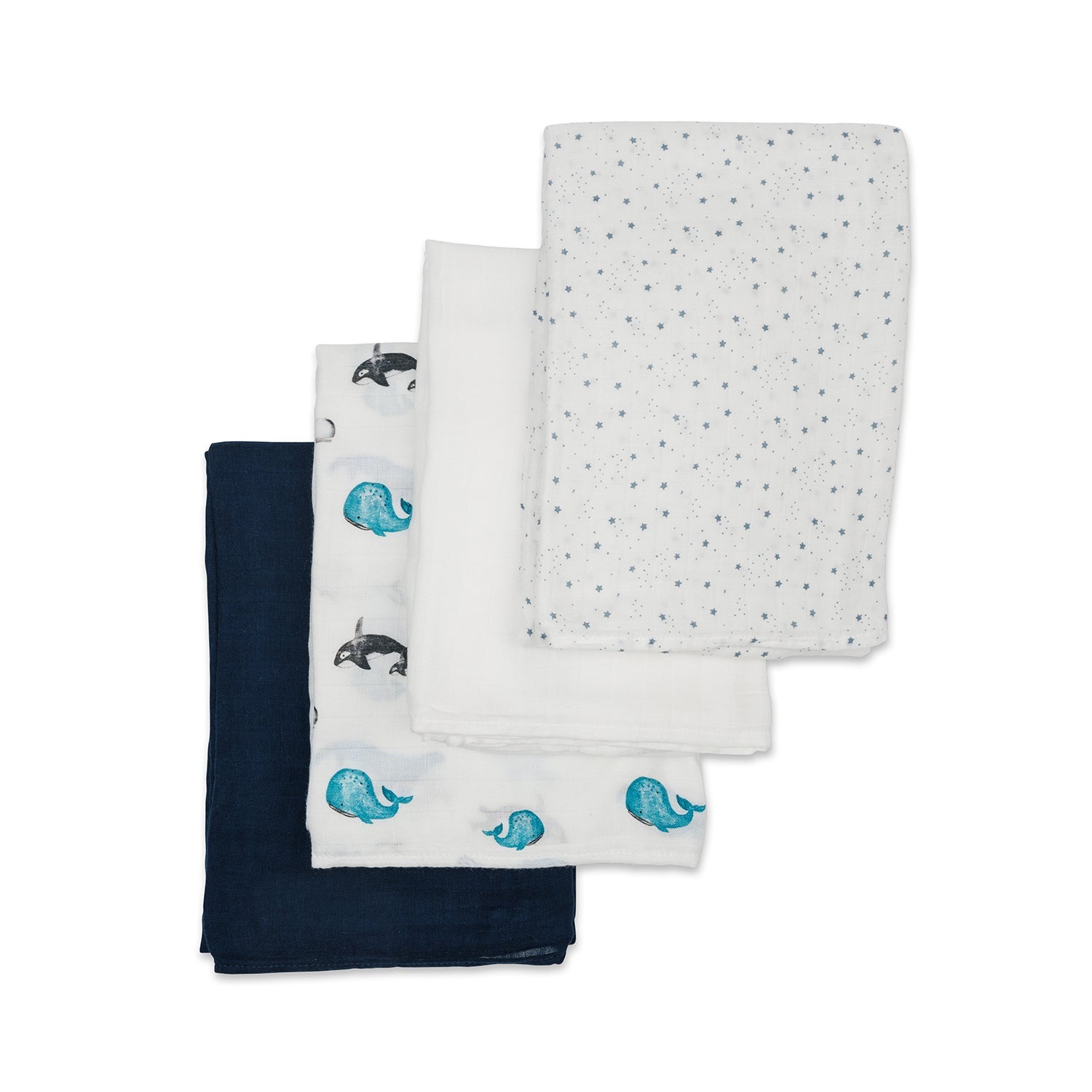 Breathable Bamboo Muslin Swaddle Blankets (4-Pack) - Gentle on Baby's Skin Lulujo   