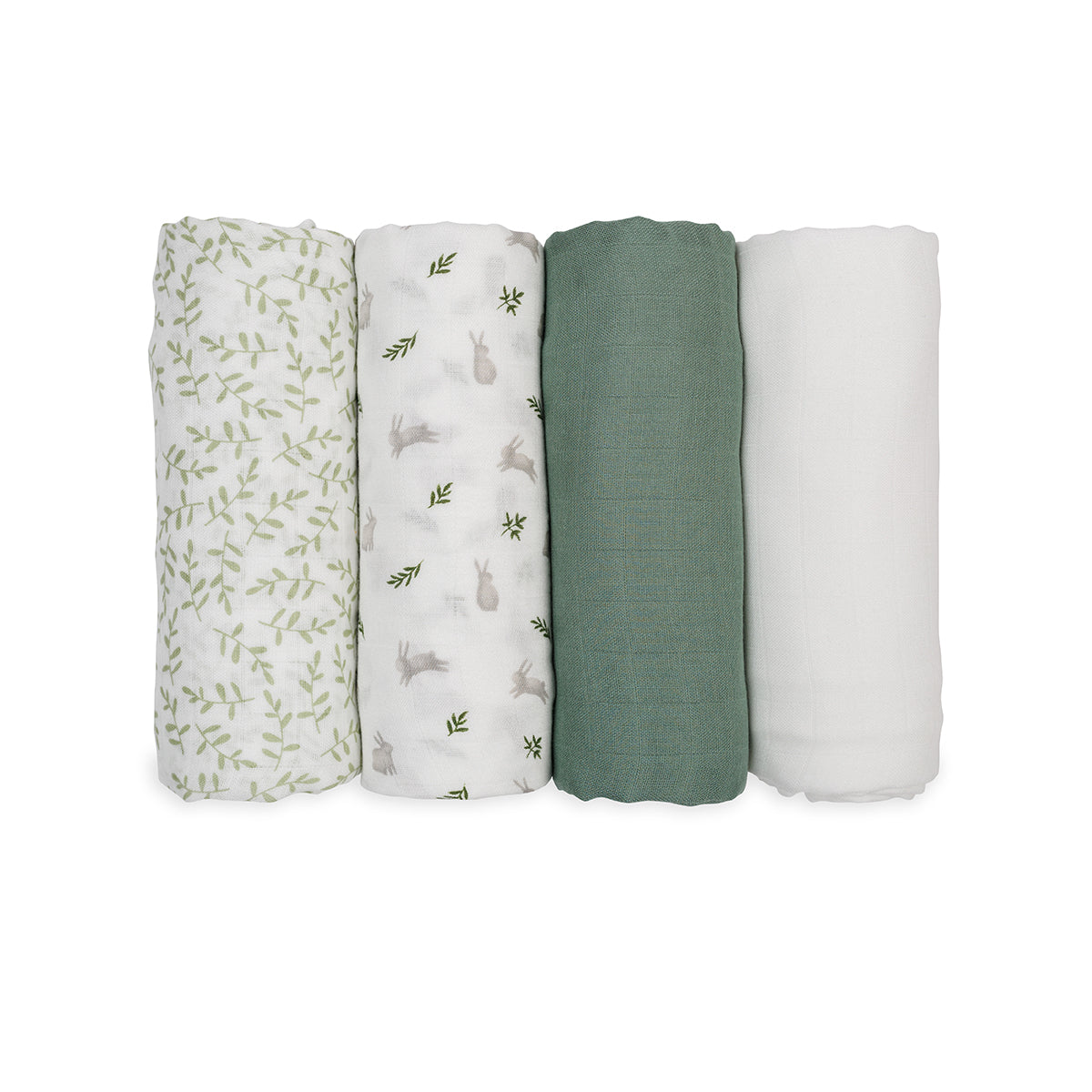 Breathable Bamboo Muslin Swaddle Blankets (4-Pack) - Gentle on Baby's Skin Lulujo   