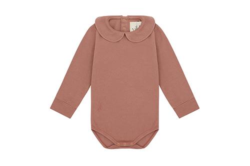 LS Organic Cotton Collared Bodysuit Vild House of Little 0-3M Pink Clay - Beetroot Plant Dye 