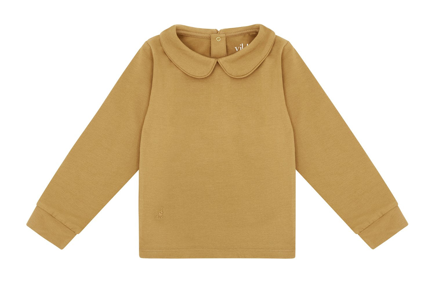 LS Organic Cotton Collared Shirt Vild House of Little 2-3Y Clever Camel 