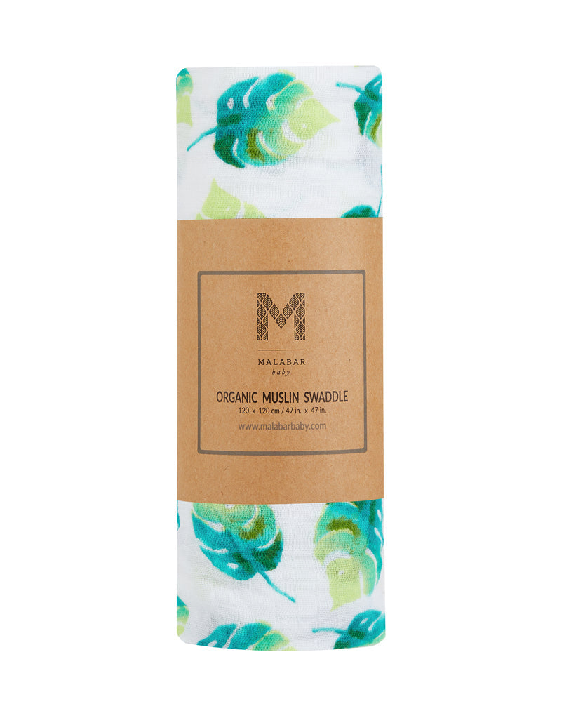 Organic Swaddle - Leaf Malabar Baby   