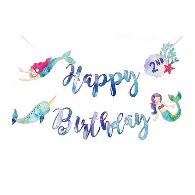 Mermaid Birthday Banner Merrilulu   