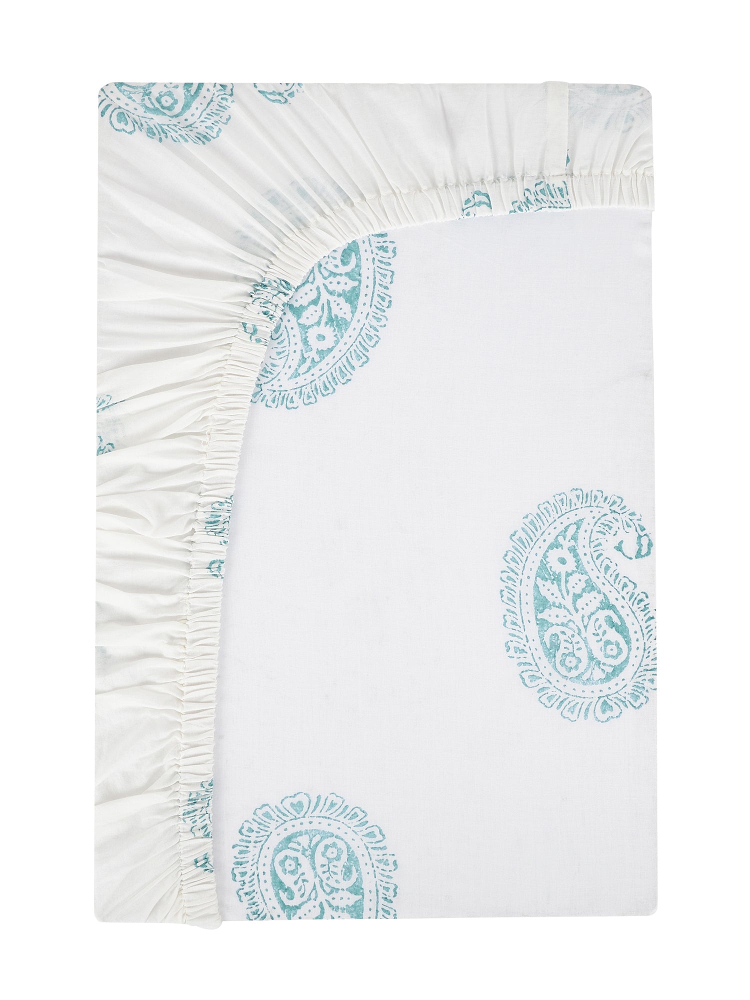 Teal Paisley Fitted Crib Sheet Malabar Baby   