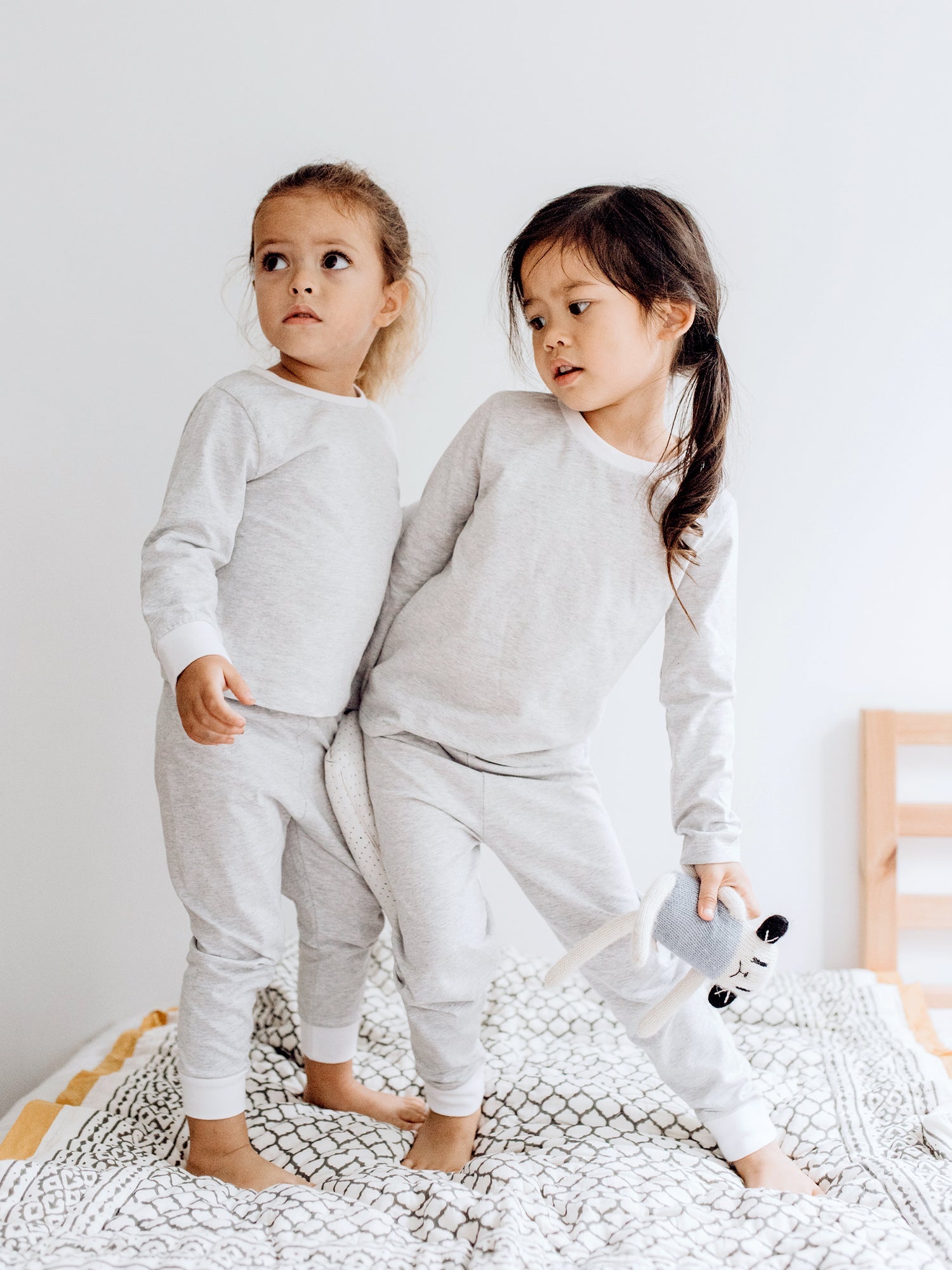 Toddler & Big Kid Cotton Knit PJ Set (Erawan Grey) Malabar Baby   