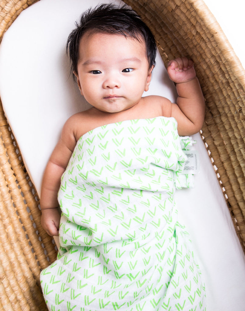 Organic Swaddle - Grass Malabar Baby   