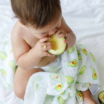 Organic Swaddle Set - Avocuddles (Avocado + Lime Green Stripes) Malabar Baby   